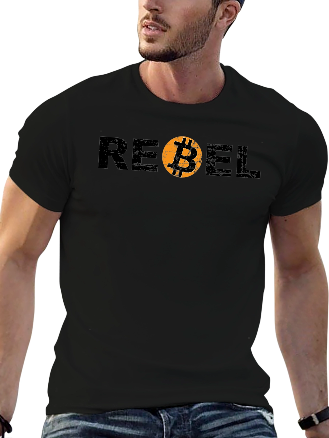 Rebel Bitcoin Graphic Tee - Crypto Currency Shirt