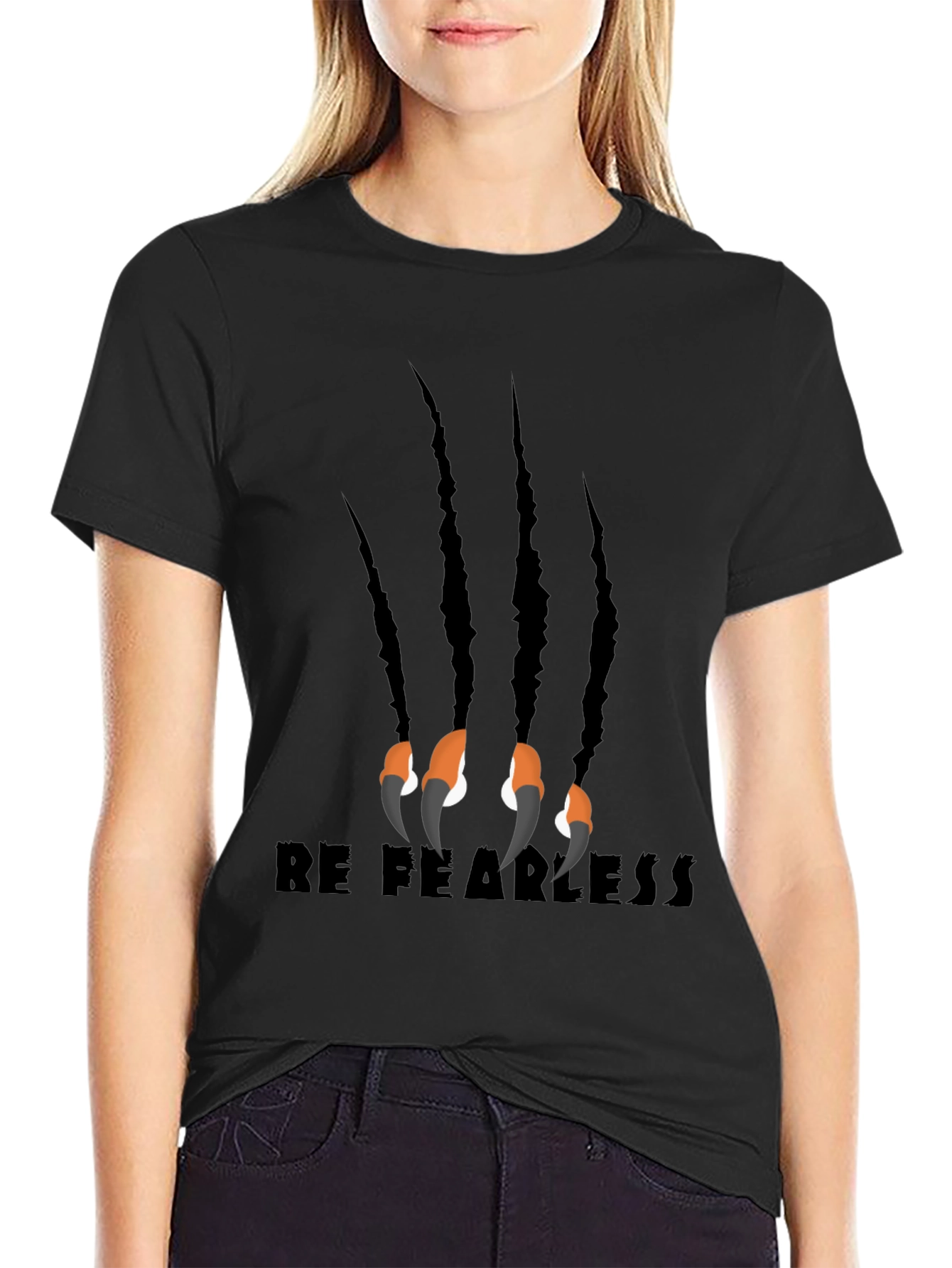 Be Fearless Claw Graphic Black T-Shirt