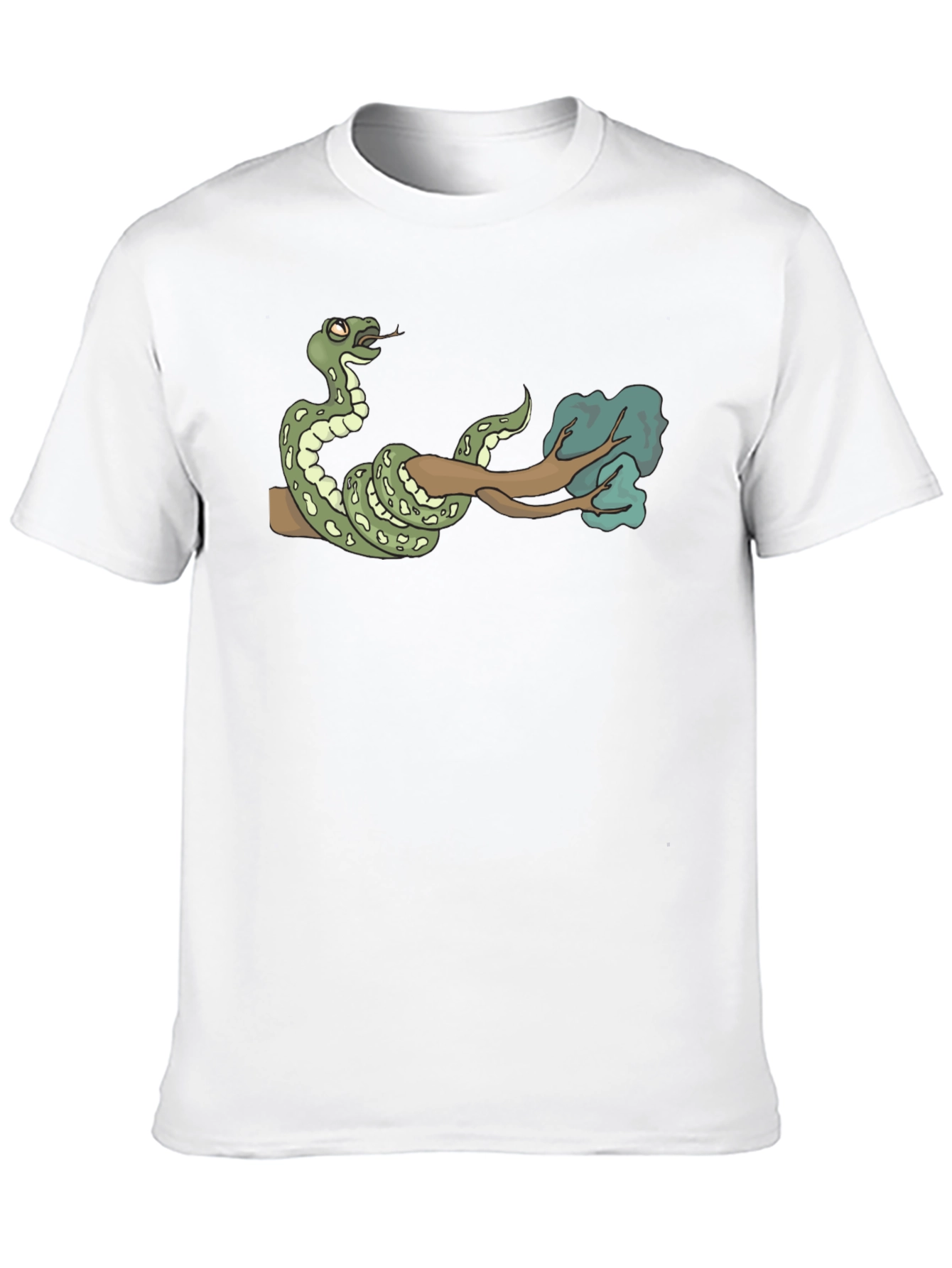 Snake on Branch Graphic Tee - Mens Black T-Shirt
