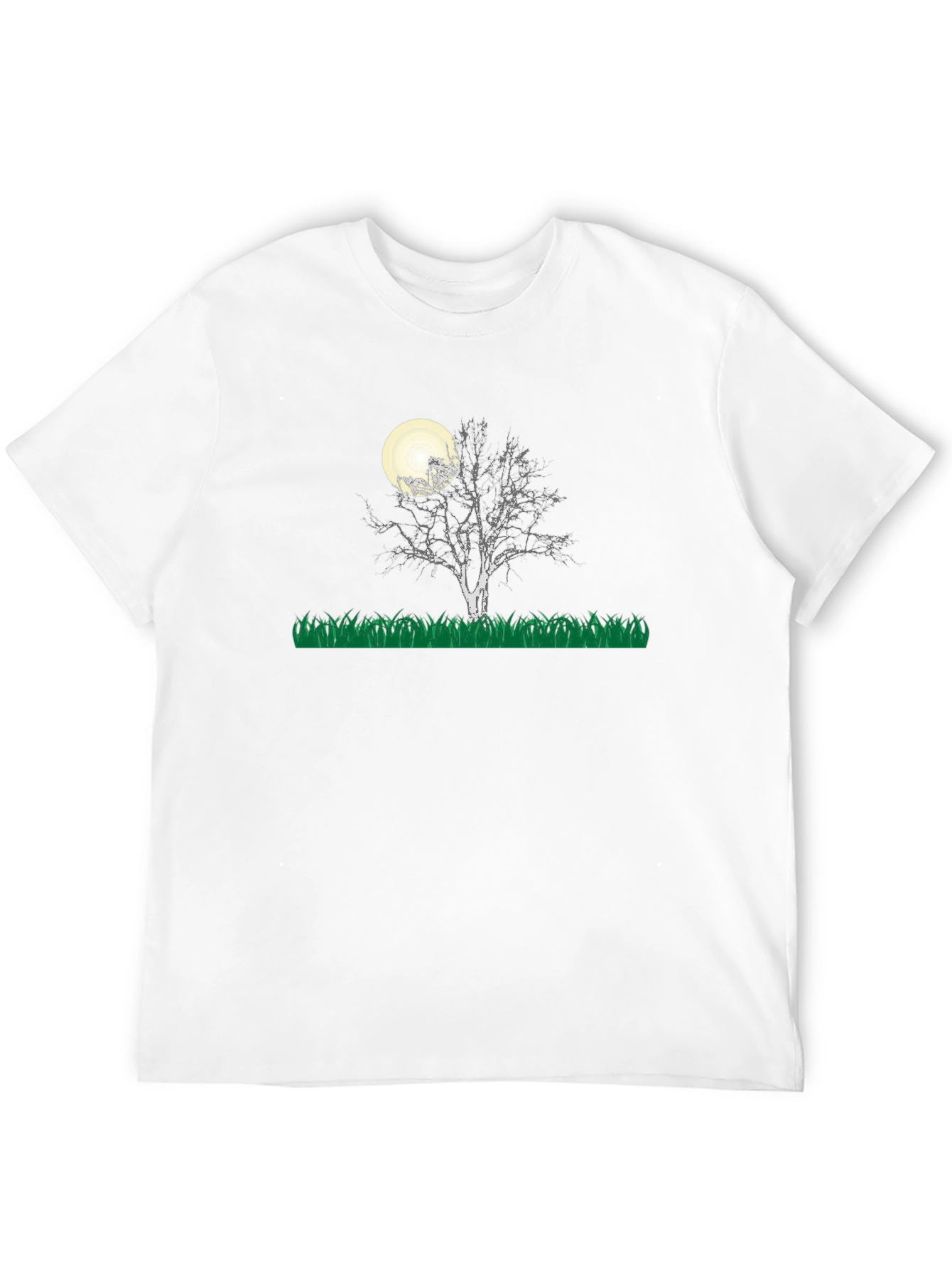 Moonlit Tree Graphic Tee - Black Cotton Blend