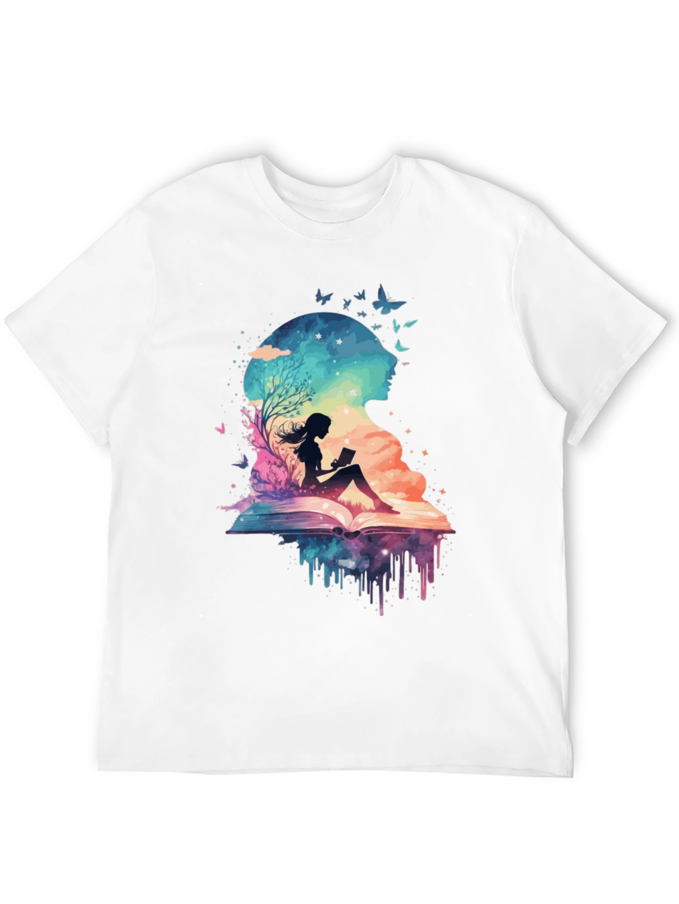Book Lover Galaxy Tee - Literary Dreamscape Design