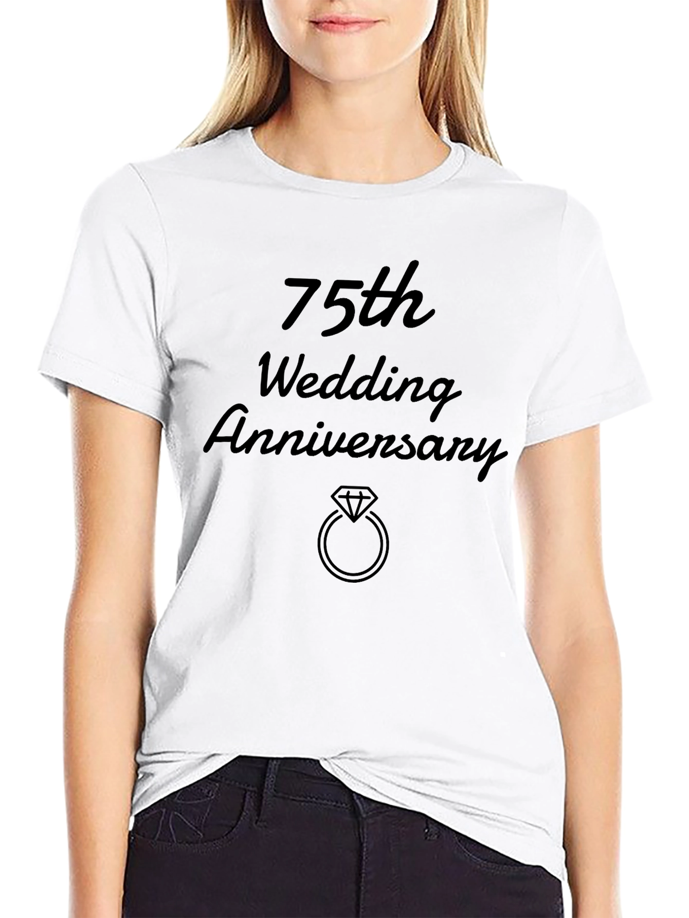 75th Wedding Anniversary Black T-Shirt