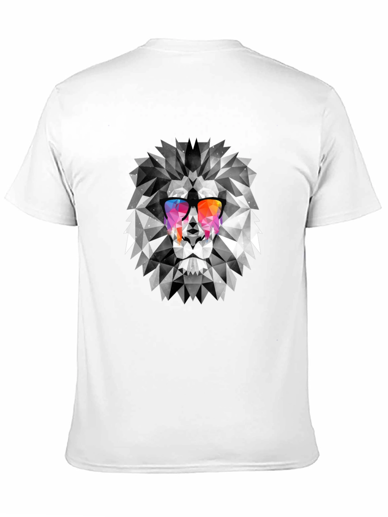 Geometric Lion Graphic Print Mens T-Shirt