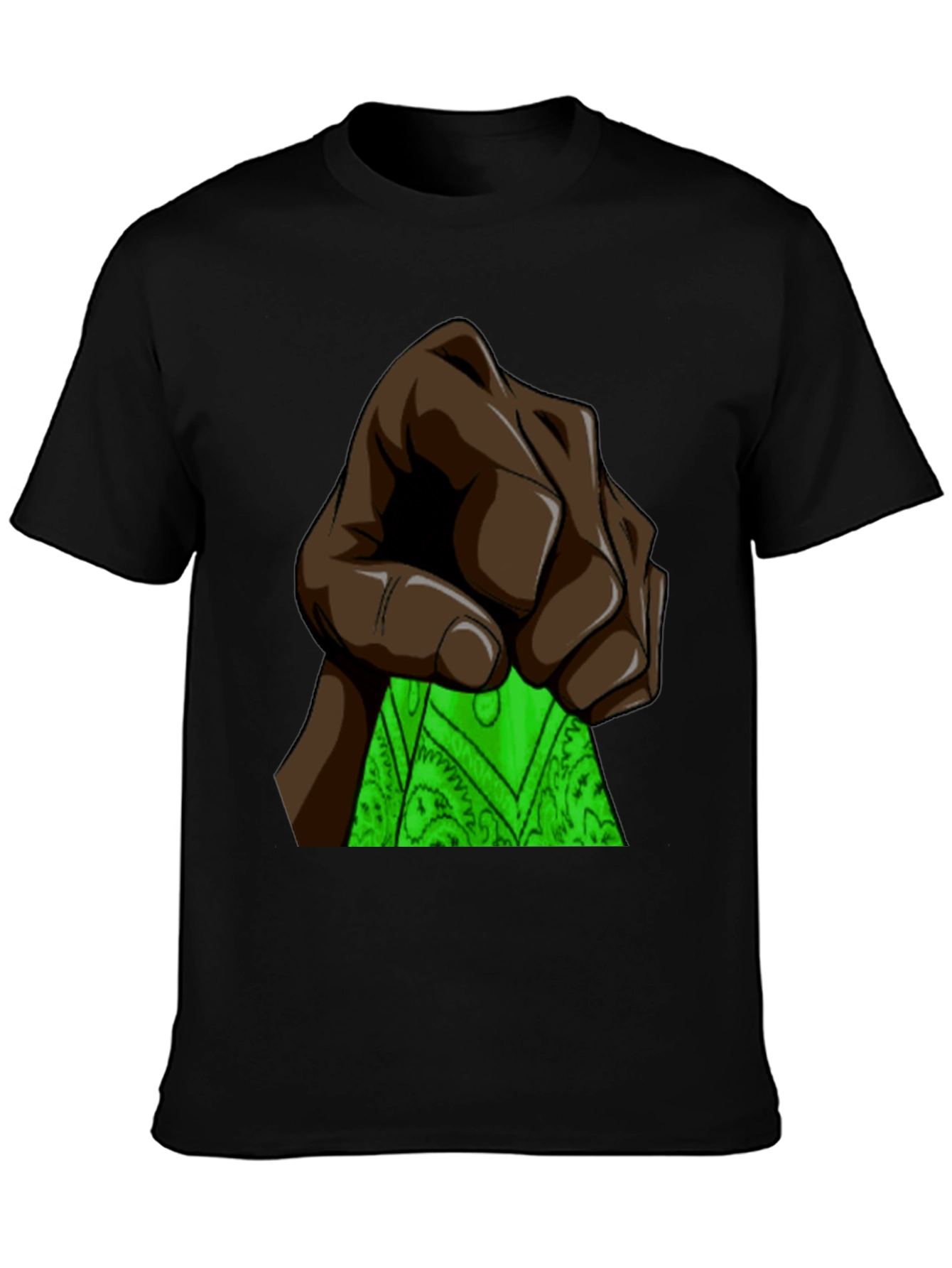 Fist Holding Green Bandana Graphic T-Shirt