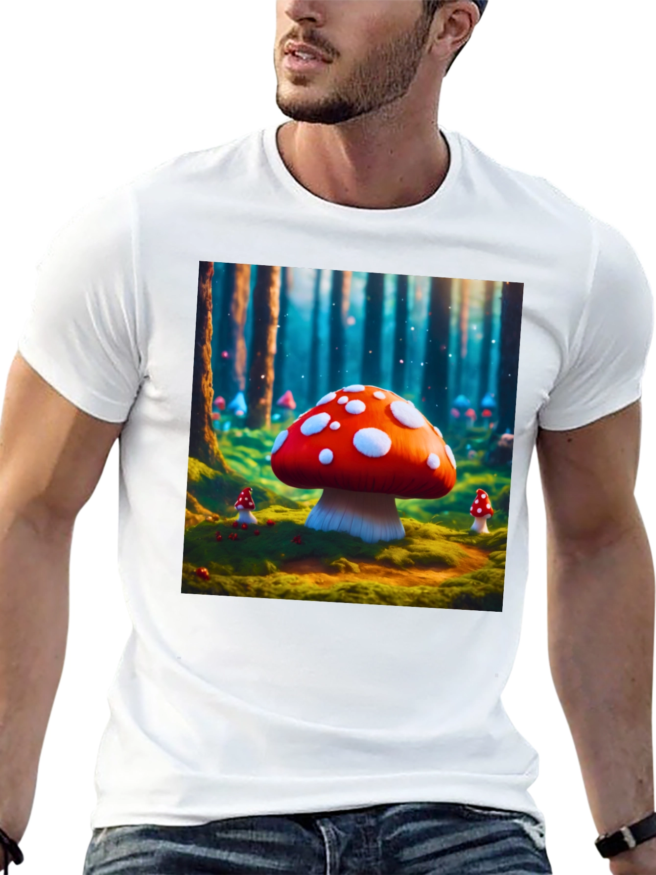 Mushroom Forest Graphic Tee - Funky Fantasy Design