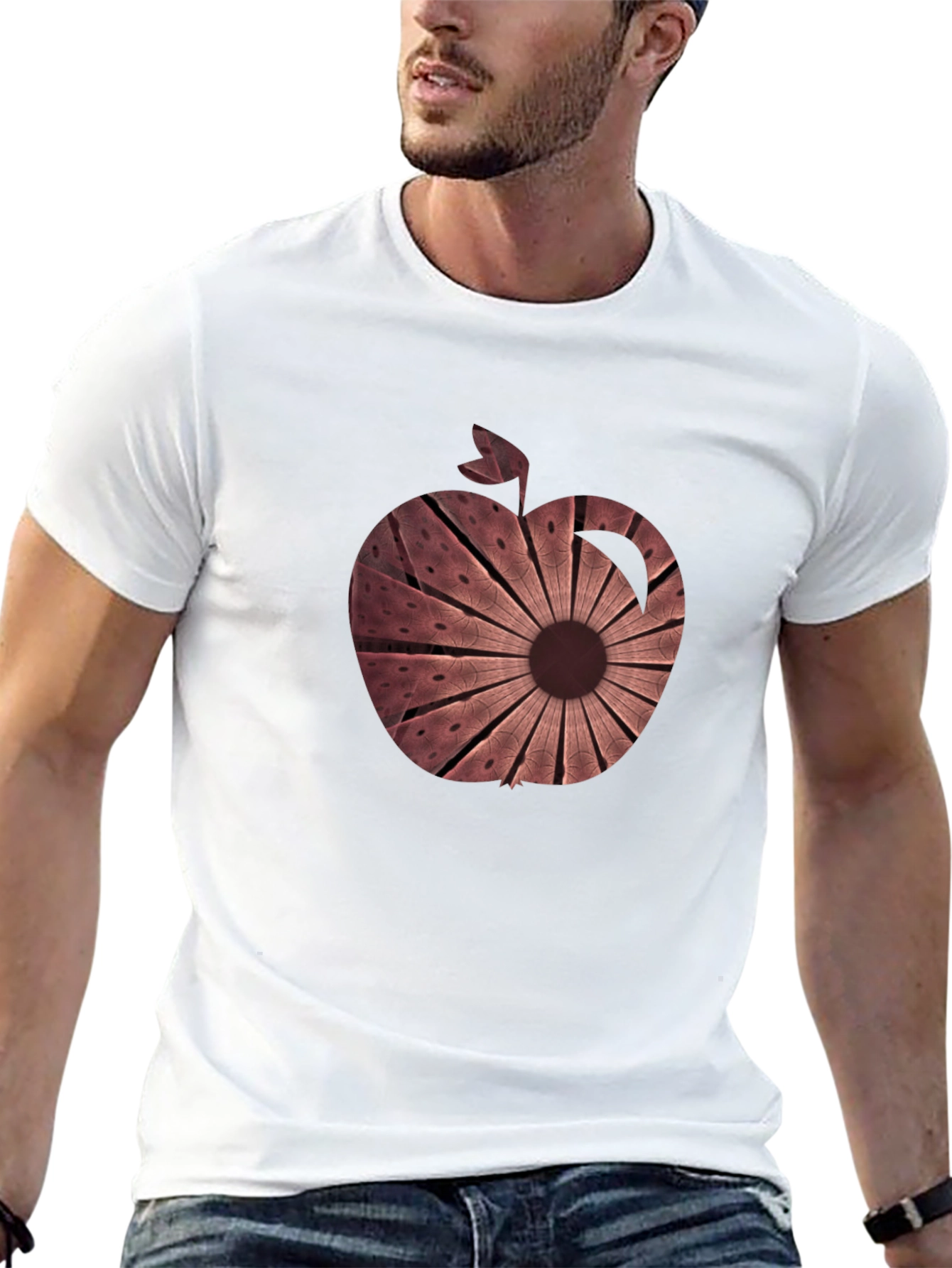 Abstract Apple Graphic Tee - Unique Design