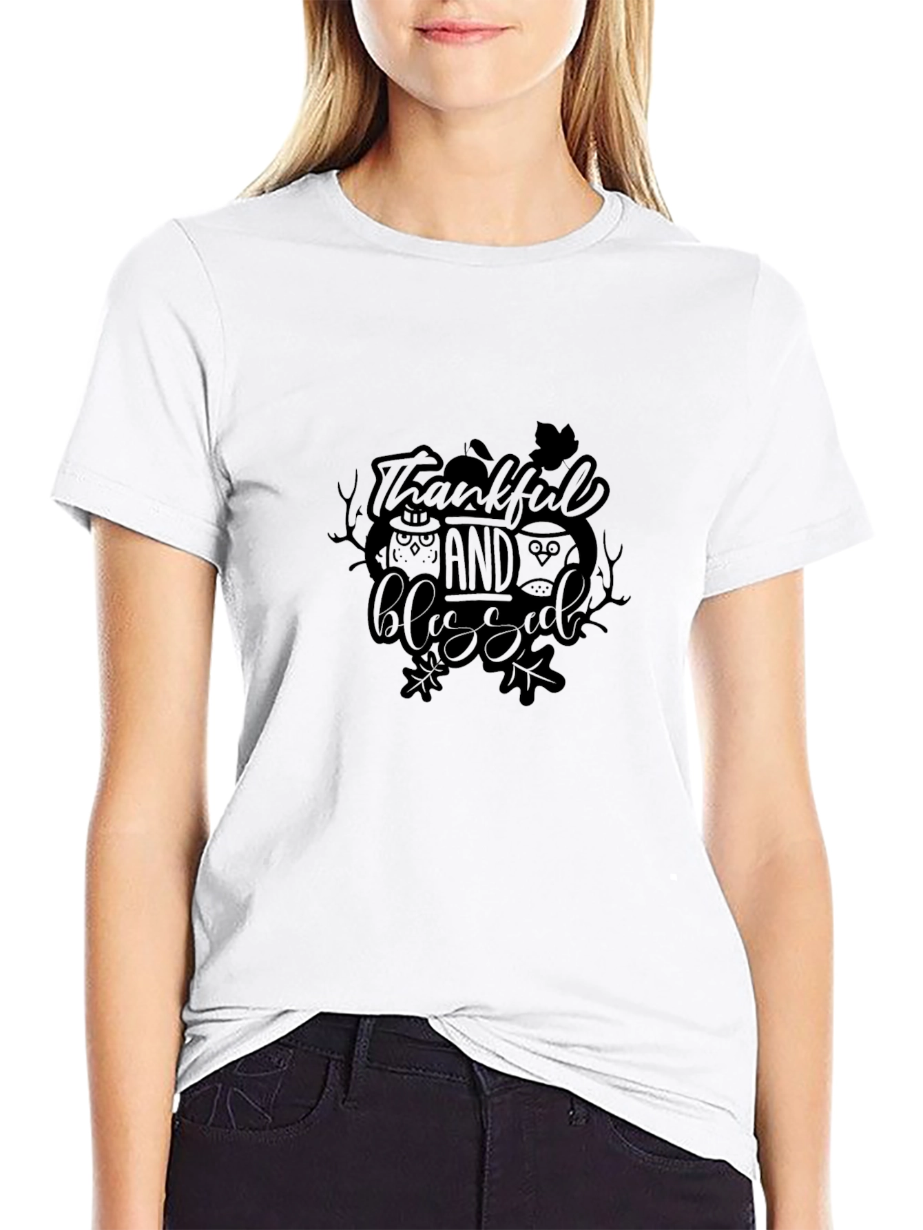 Thankful & Blessed Graphic Tee - Unisex Black T-Shirt