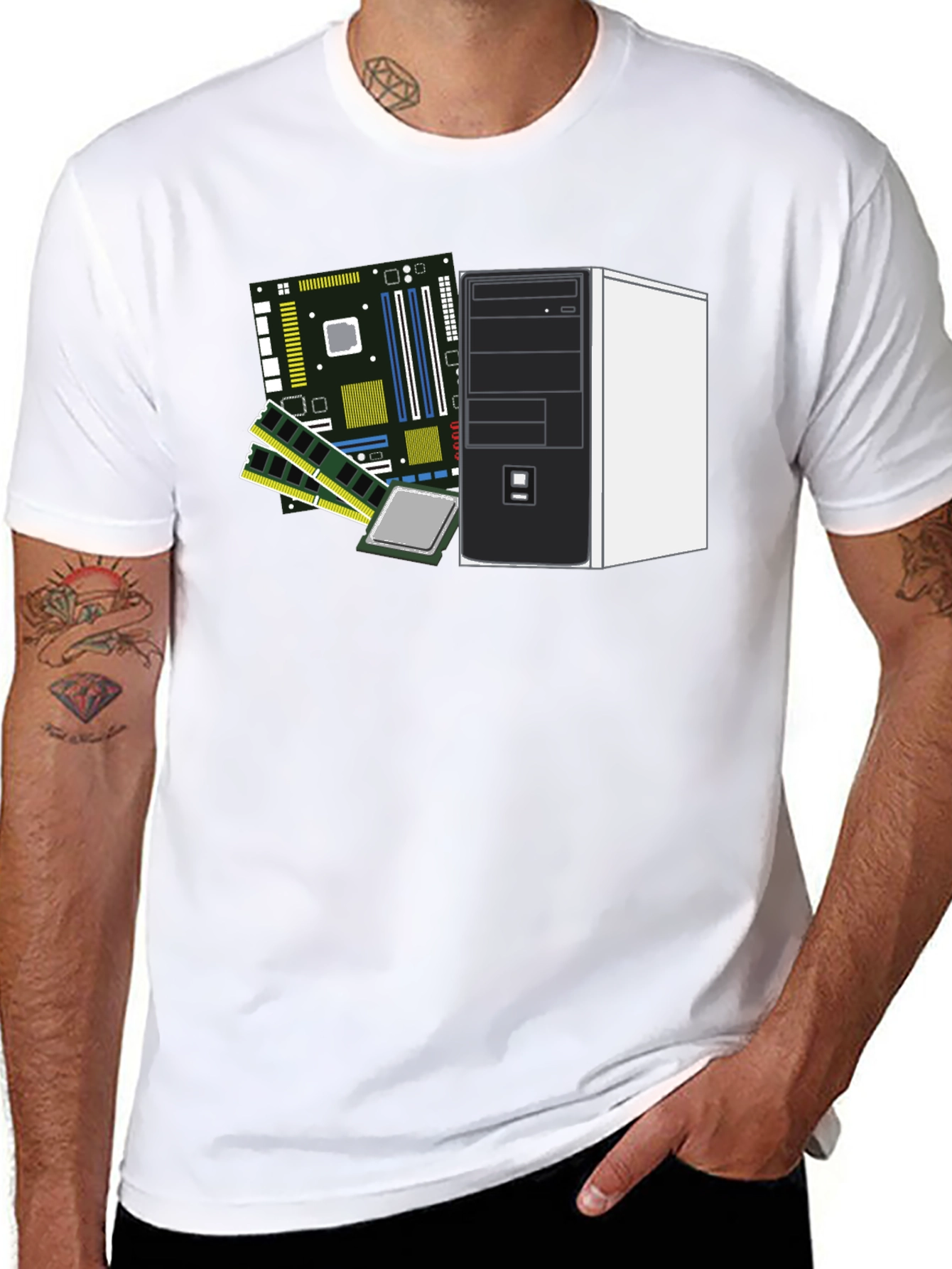 Tech Enthusiast T-Shirt: Computer Hardware Design
