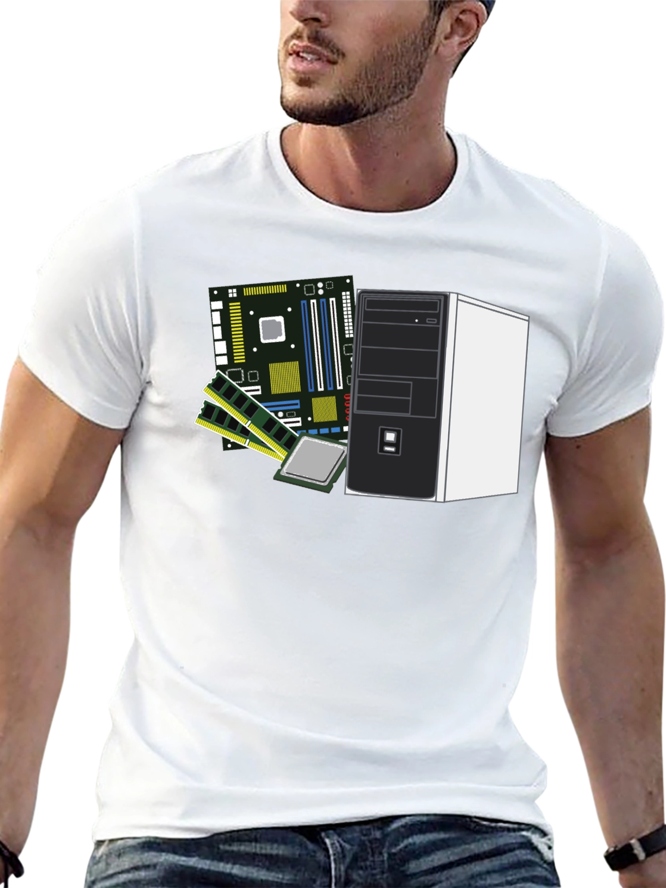Tech Enthusiast T-Shirt: Computer Hardware Design