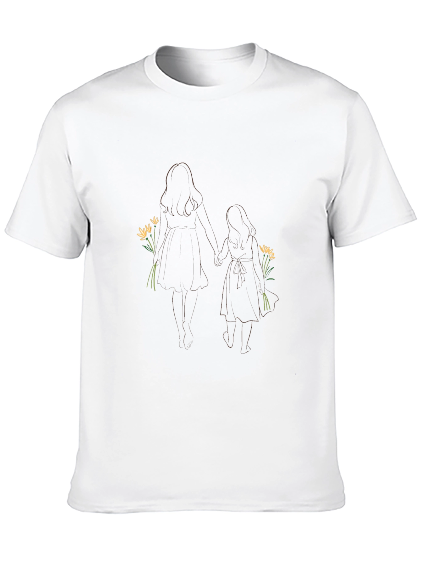 Mother Daughter Floral T-Shirt - Black