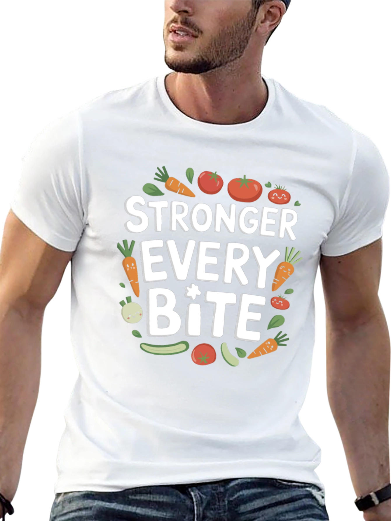 Stronger Every Bite Graphic Tee - Vegan Shirt
