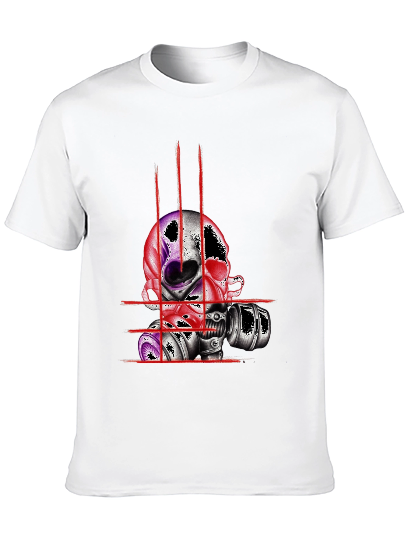 Skull & Mask Graphic Tee - Edgy Design