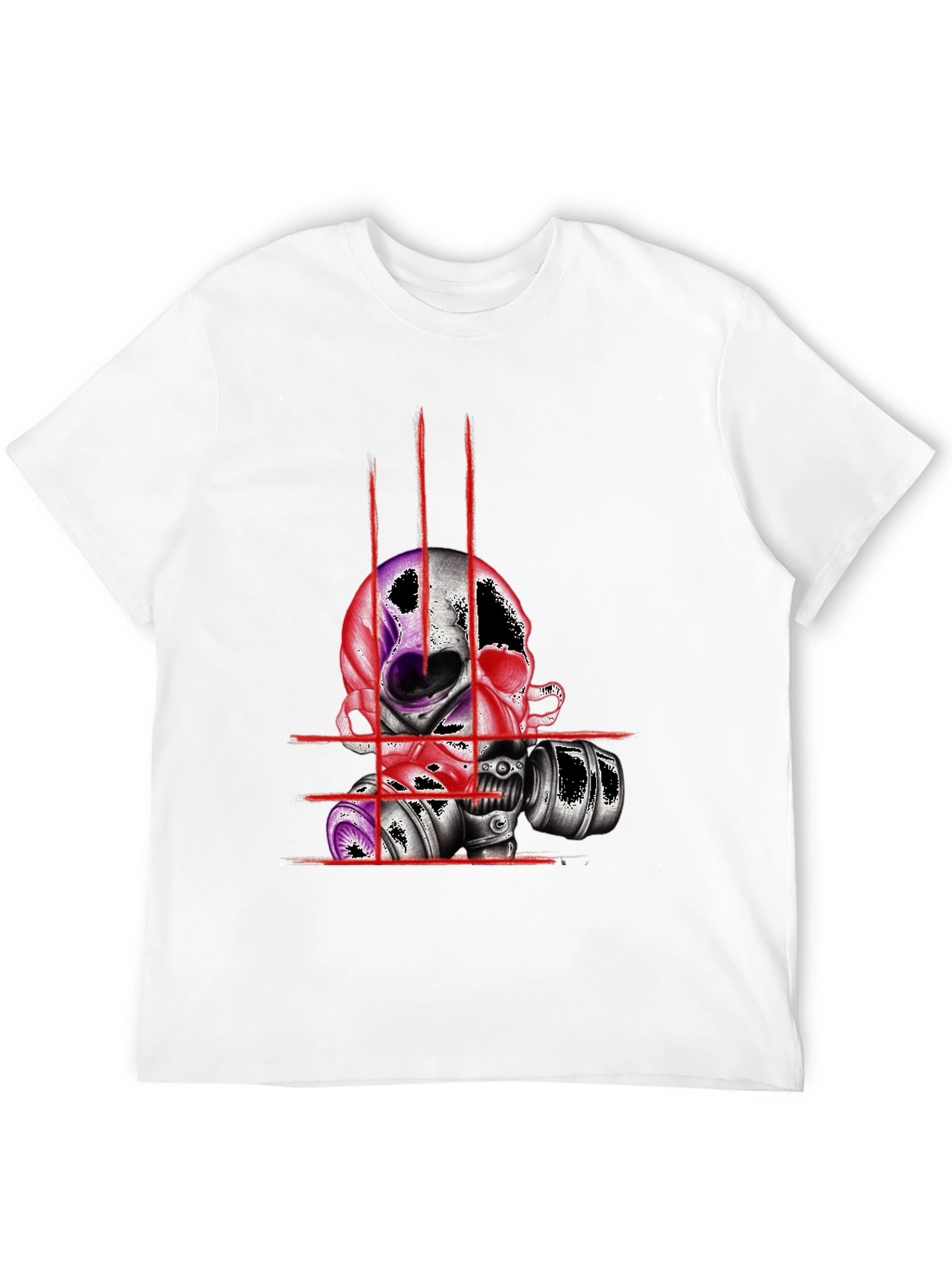 Skull & Mask Graphic Tee - Edgy Design