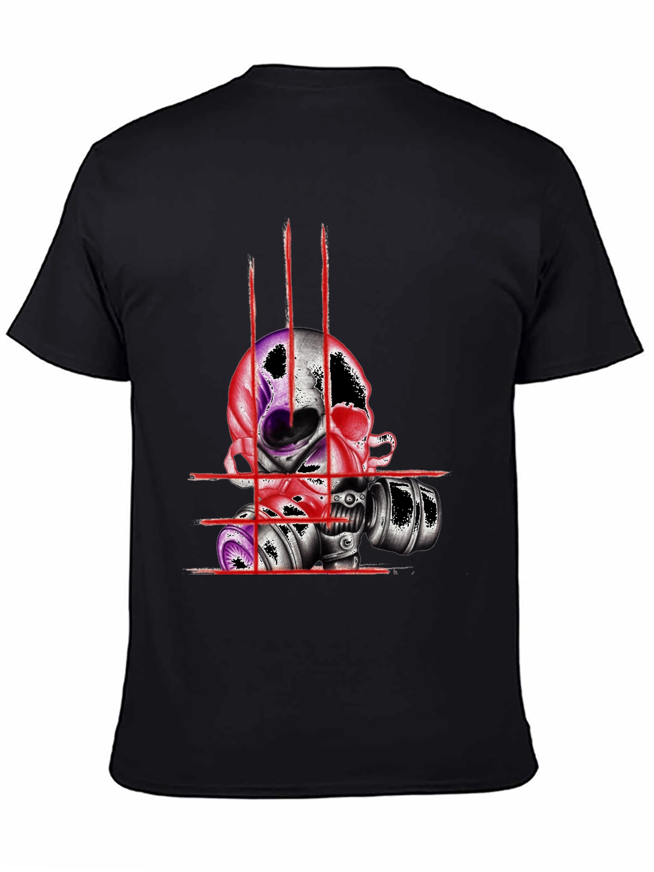 Skull & Mask Graphic Tee - Edgy Design