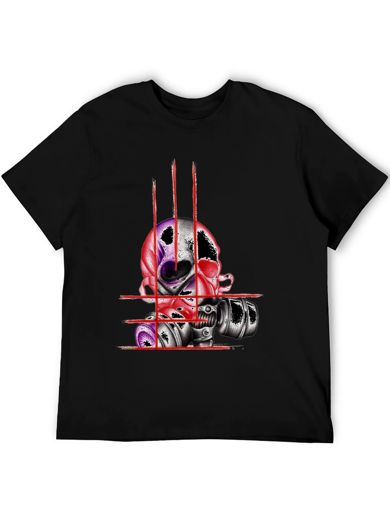 Skull & Mask Graphic Tee - Edgy Design