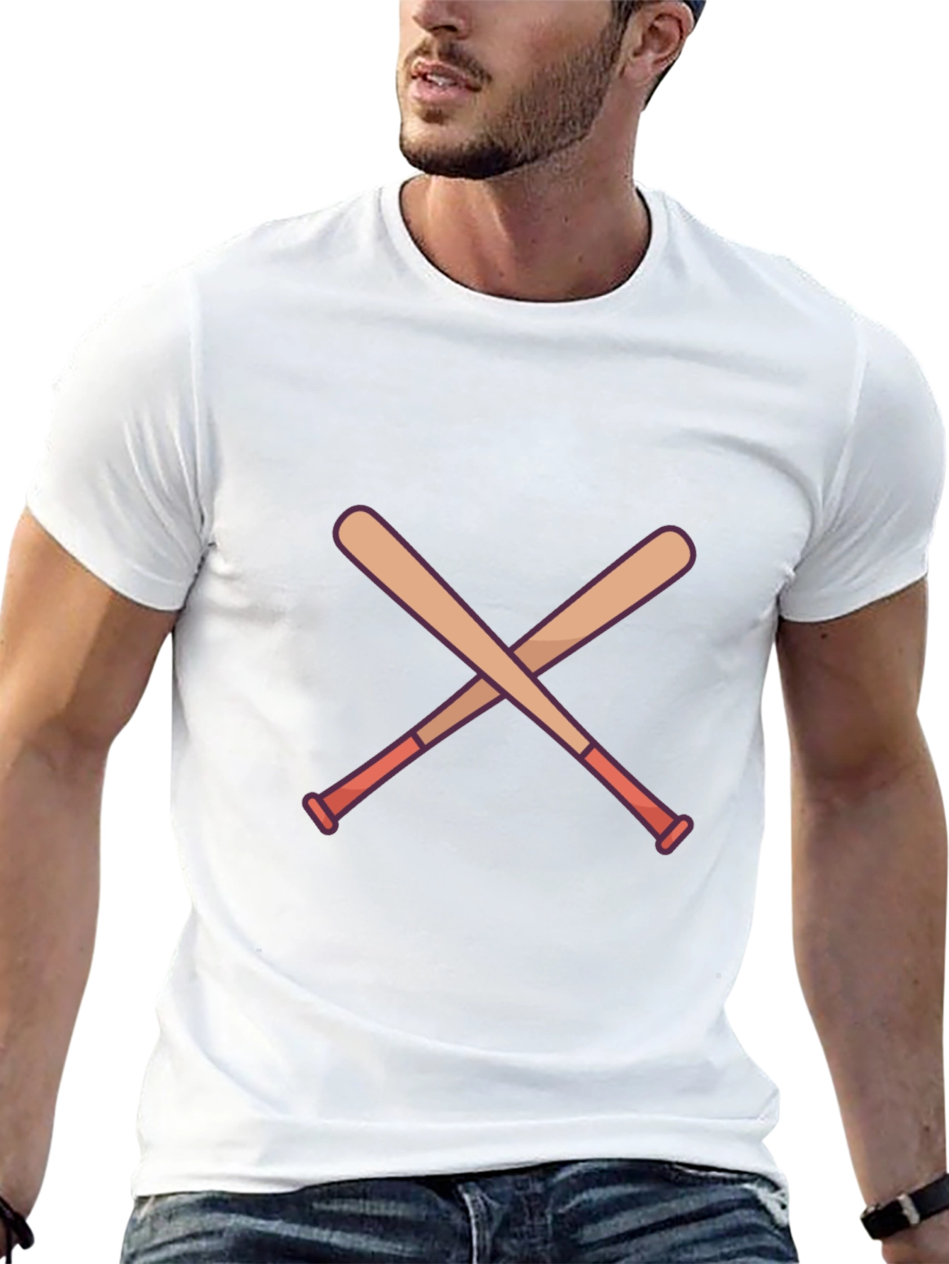 Crossed Bats Graphic T-Shirt - Baseball Fan Apparel