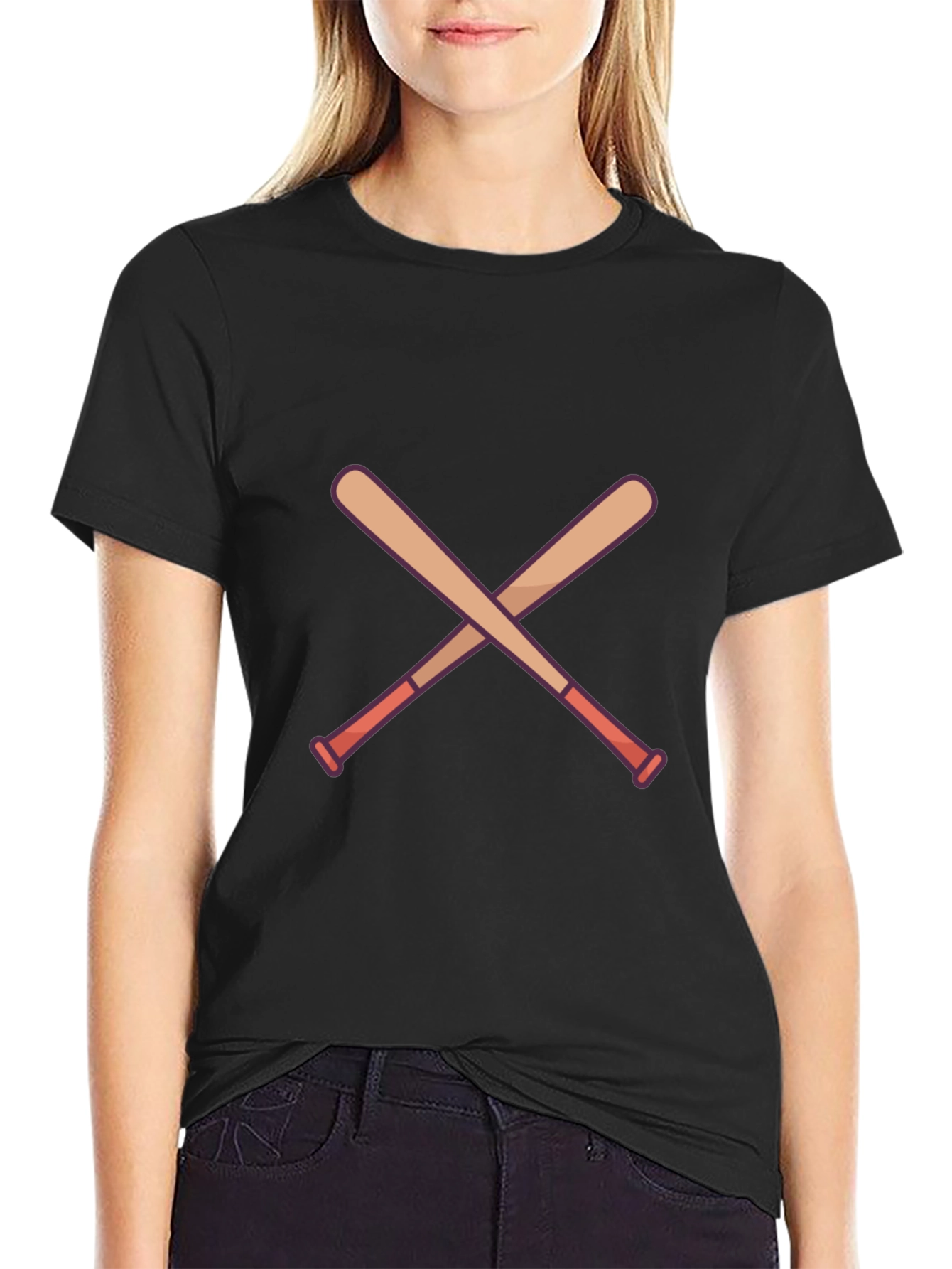 Crossed Bats Graphic T-Shirt - Baseball Fan Apparel