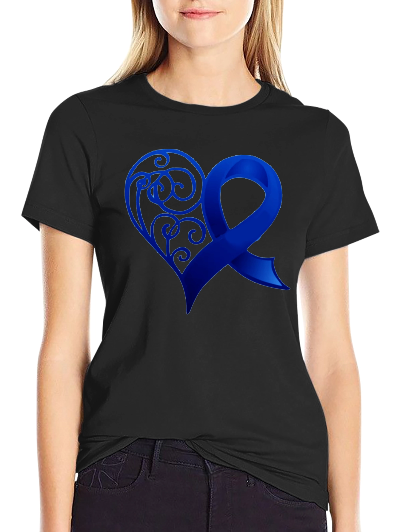 Awareness Ribbon Heart Graphic T-Shirt