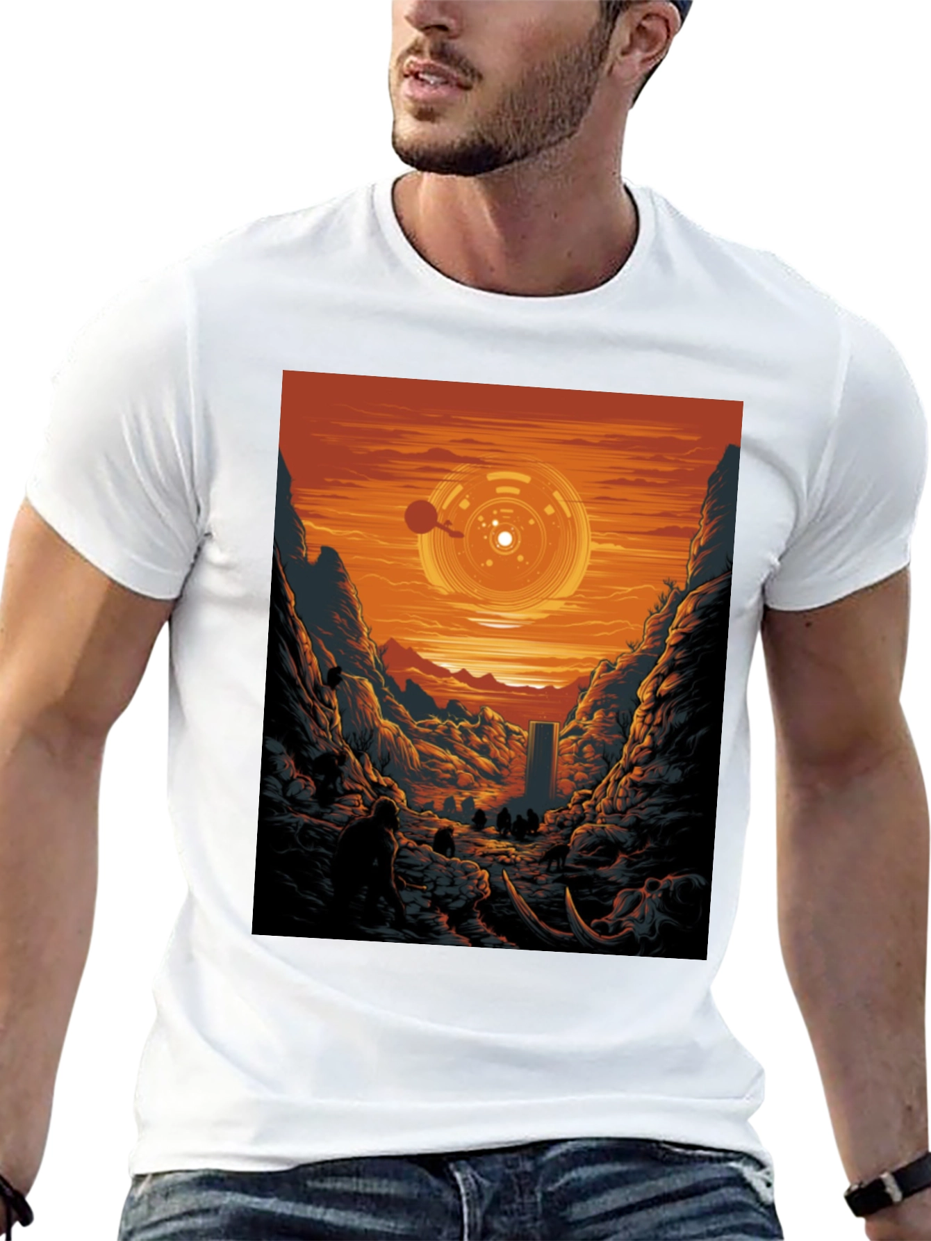 Sci-Fi Landscape Graphic Tee - Black