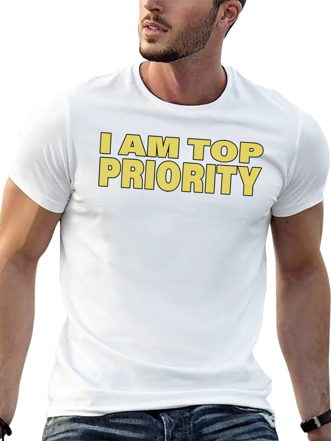 I am Top Priority Graphic Tee - Black