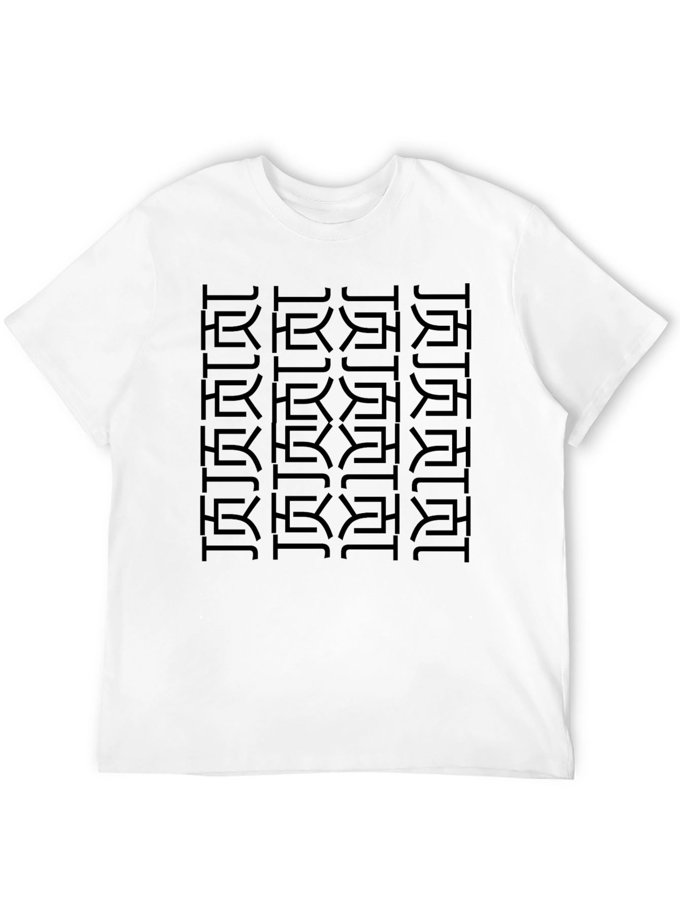Geometric Pattern Tee - Stylish Black T-Shirt