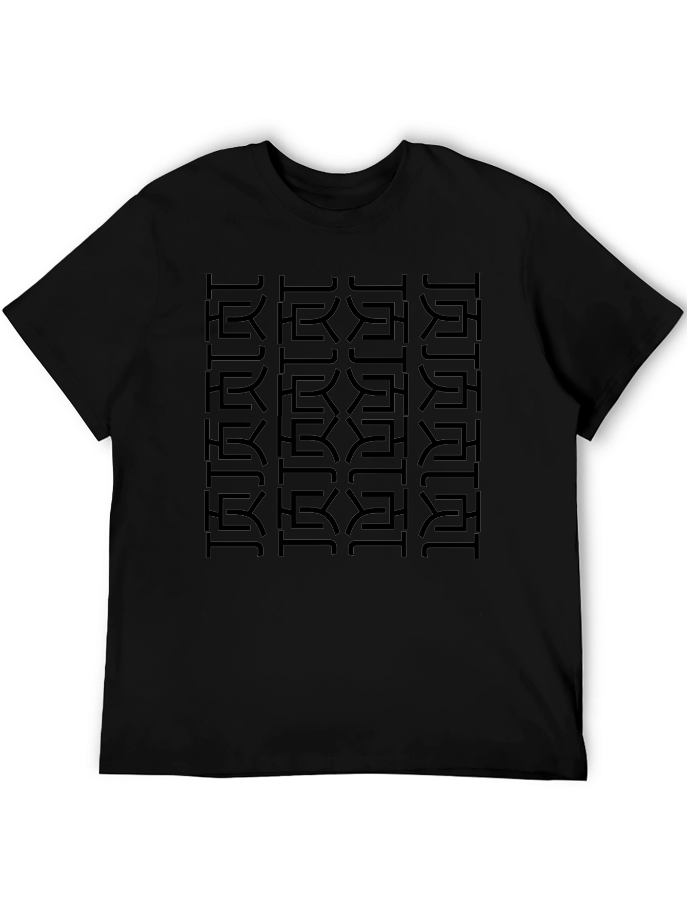 Geometric Pattern Tee - Stylish Black T-Shirt