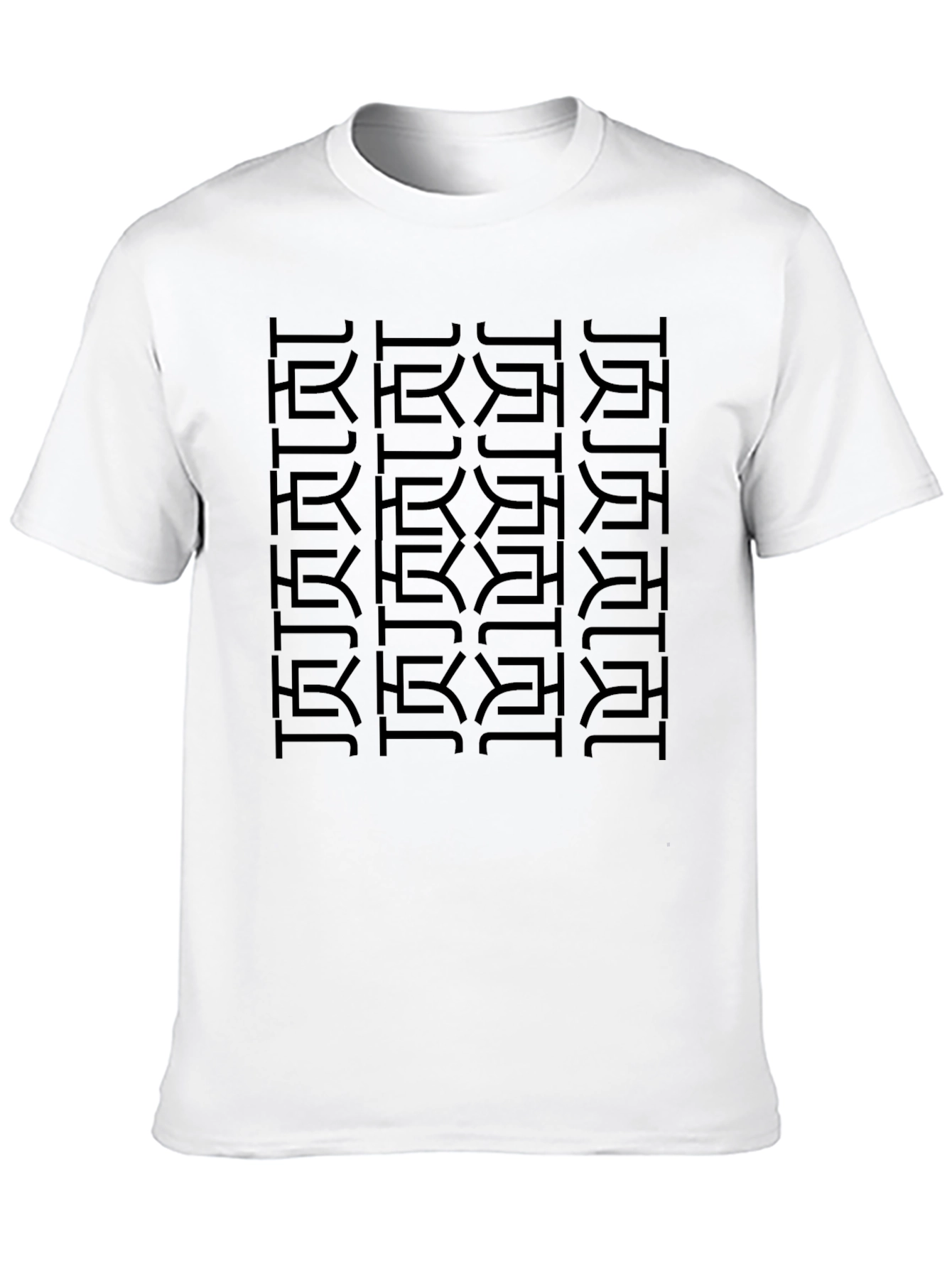 Geometric Pattern Tee - Stylish Black T-Shirt