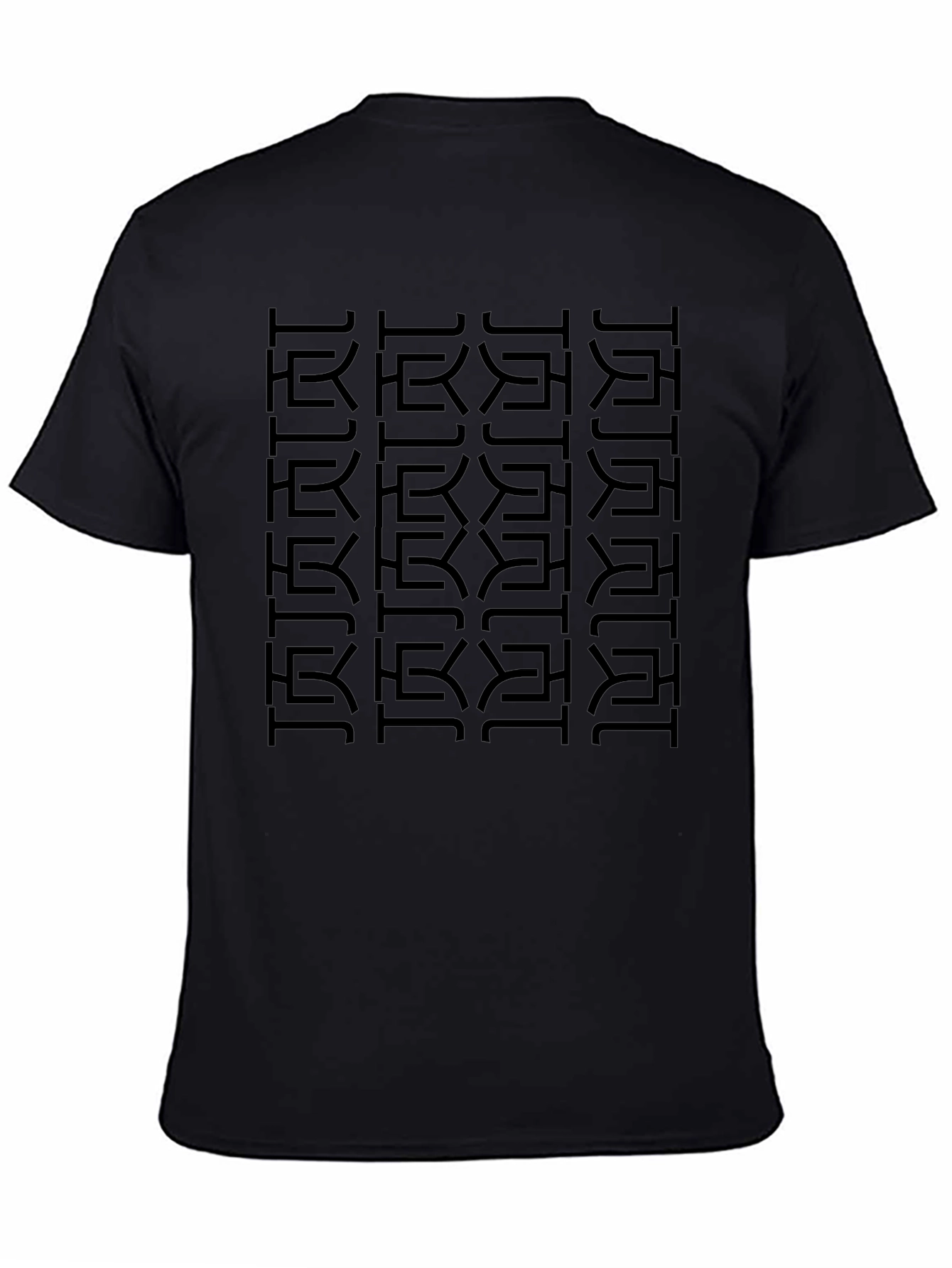 Geometric Pattern Tee - Stylish Black T-Shirt