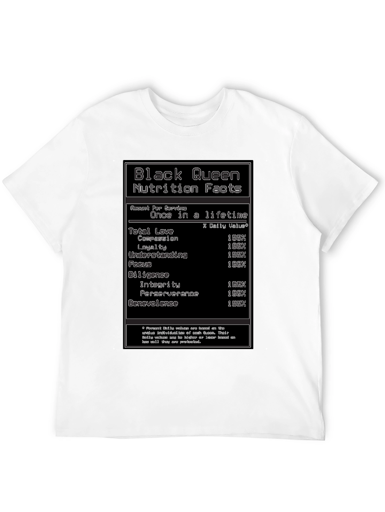 Black Queen Nutrition Facts T-Shirt