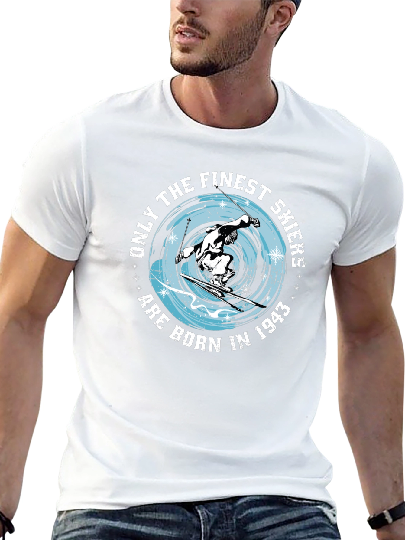 Finest Skiers Born in 1943 Black T-Shirt