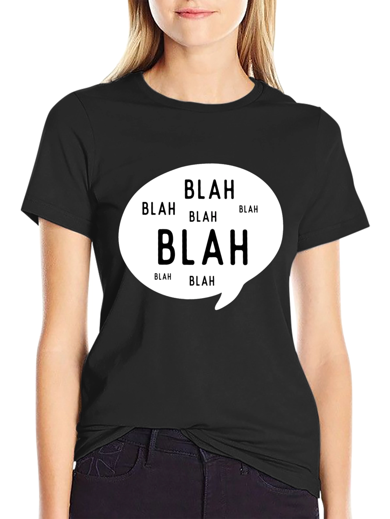 Blah Bubble Black T-Shirt - Express Yourself!