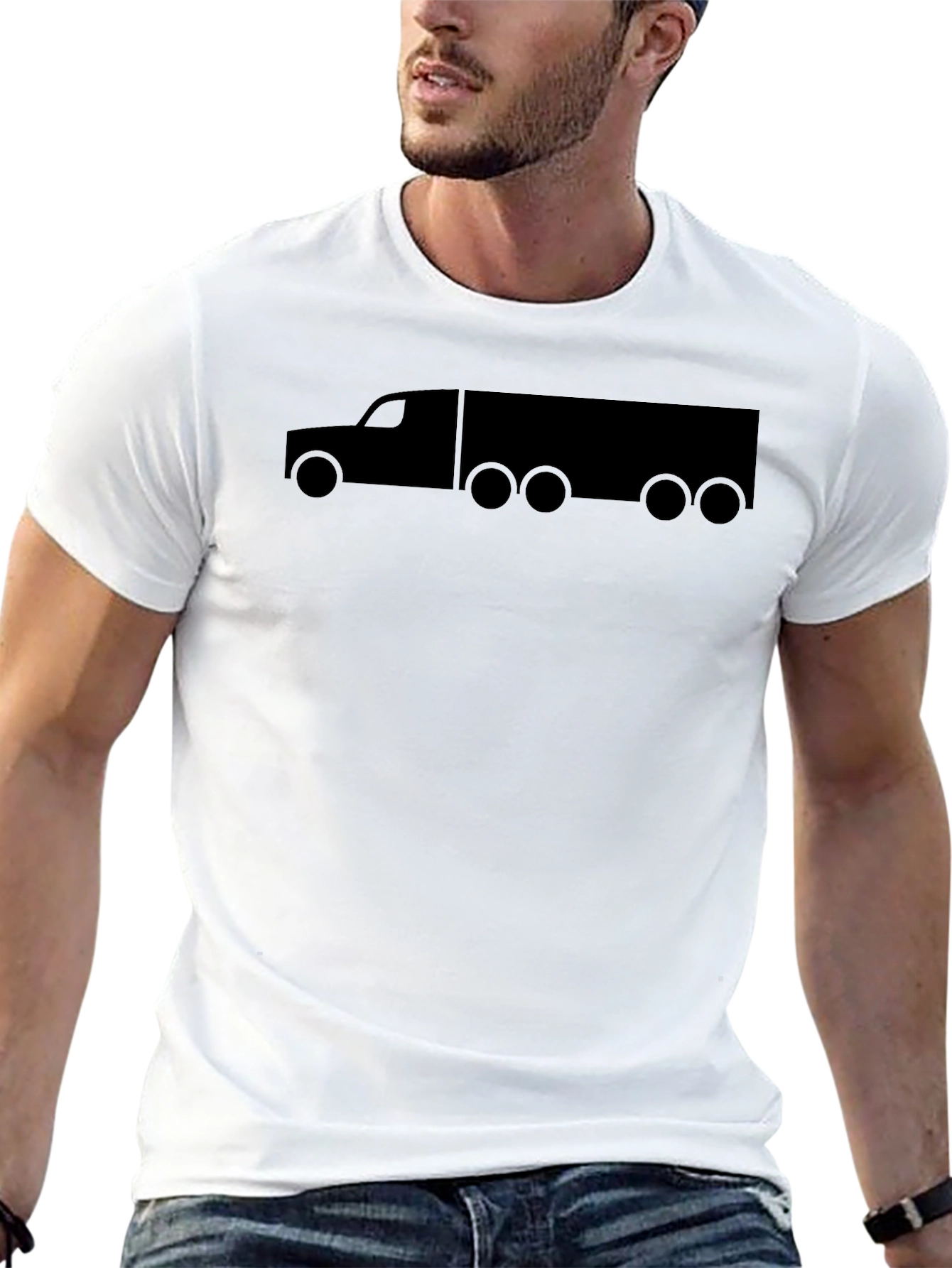 Trucker T-Shirt - Black Cotton Blend Tee
