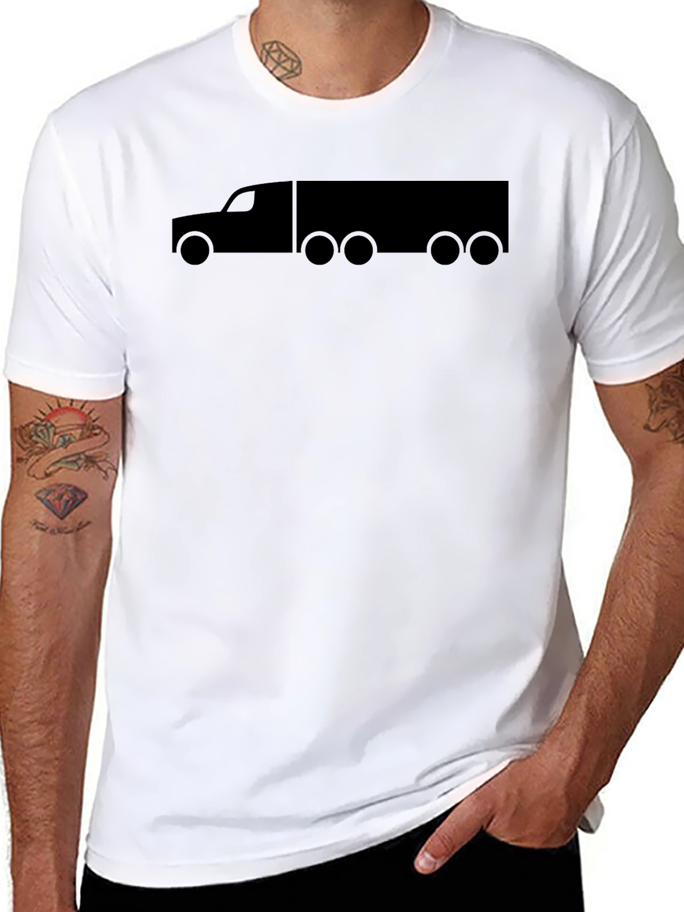 Trucker T-Shirt - Black Cotton Blend Tee