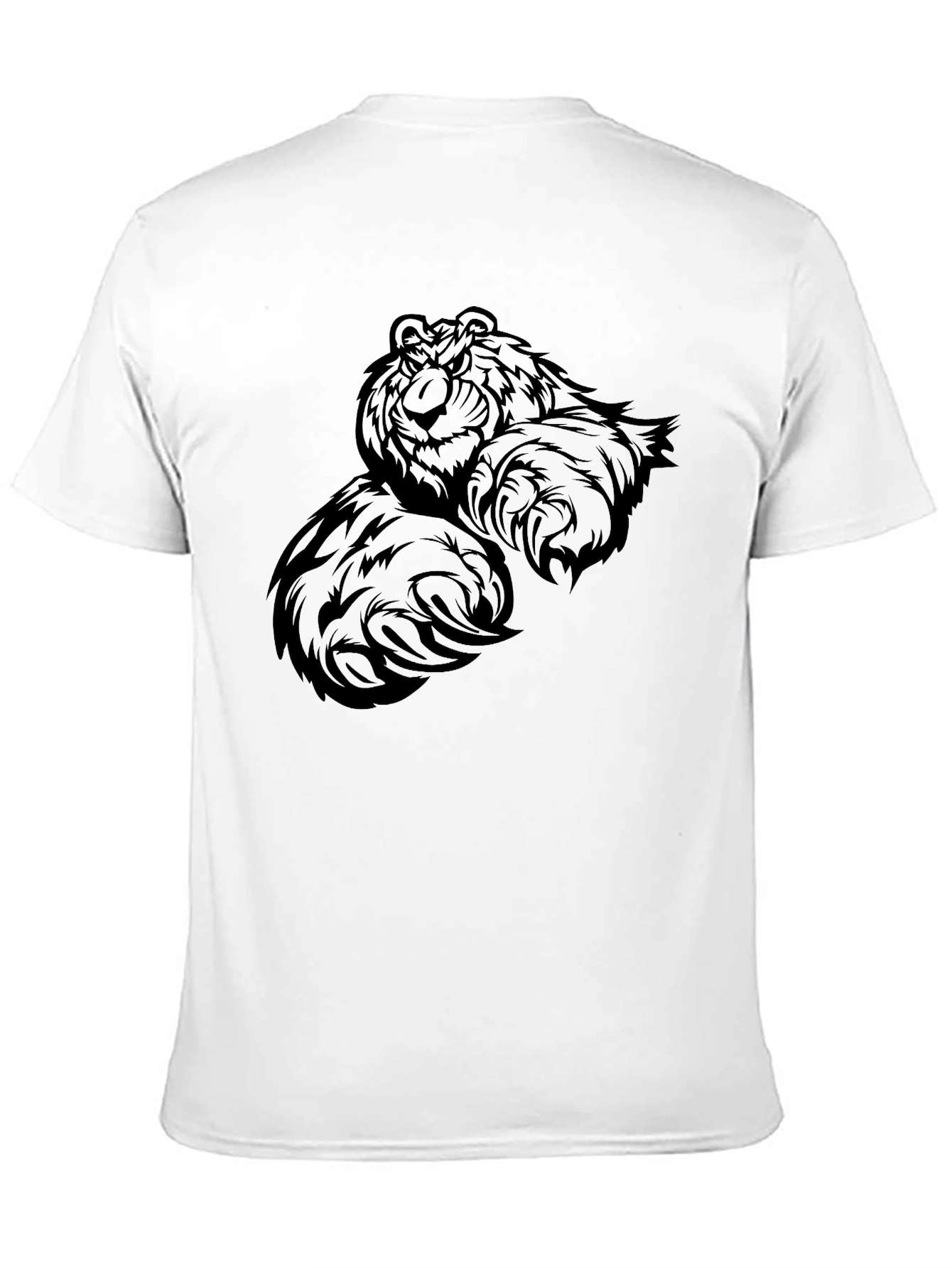 Mens Black Bear Graphic Tee - Fierce Claw Design