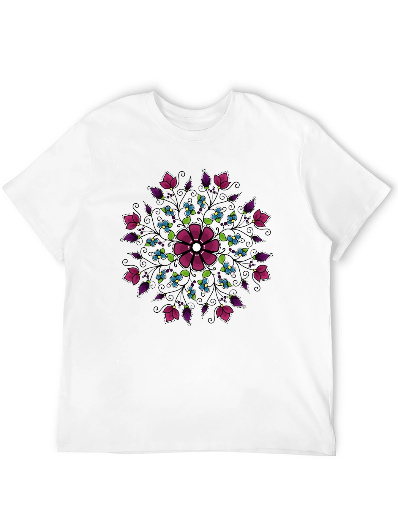 Floral Mandala Graphic Print Crew Neck Tee