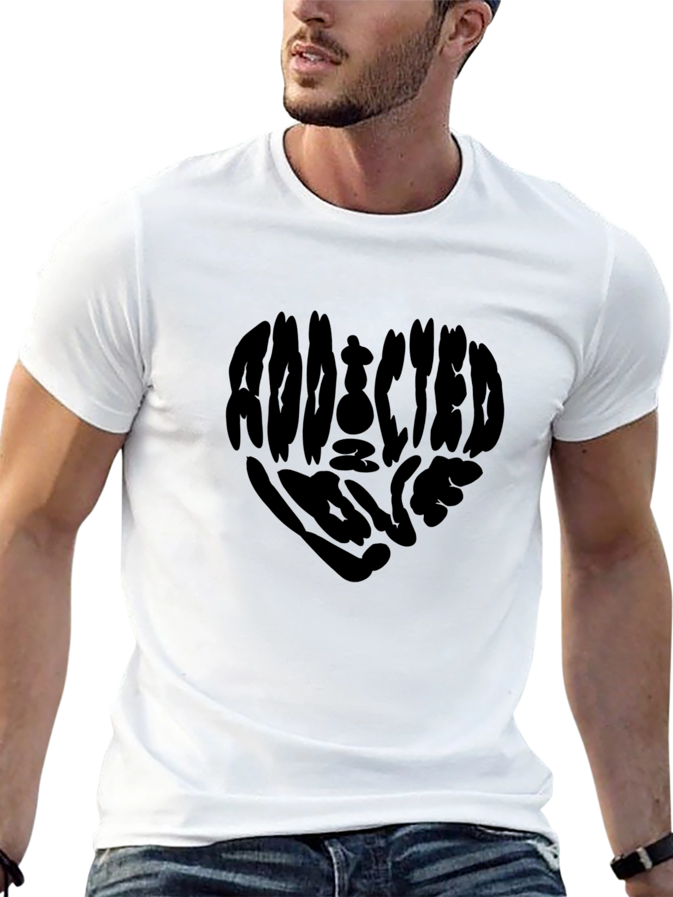 Addicted to Love T-Shirt - Heart Graphic Tee