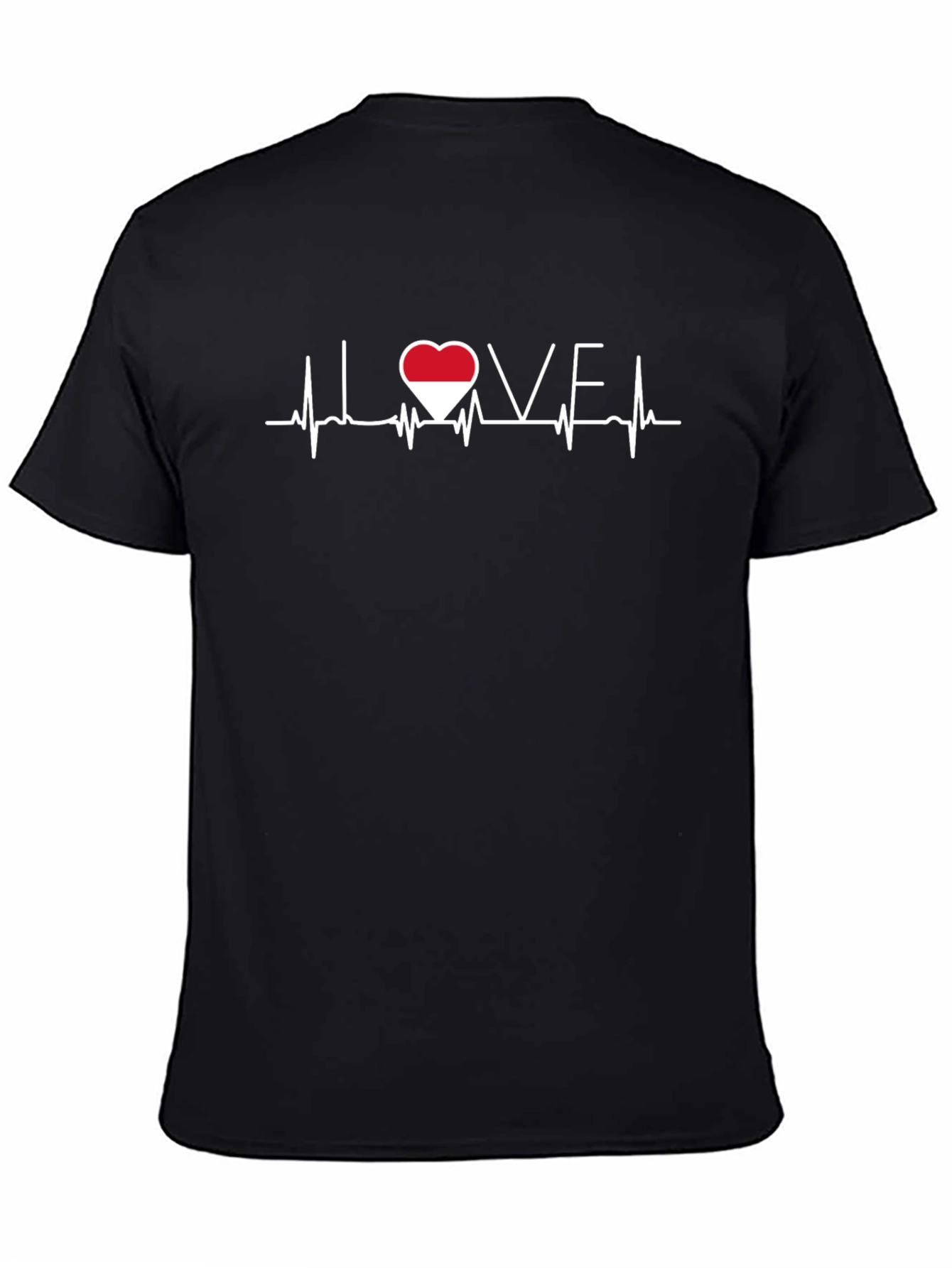 Love Indonesia Heartbeat Graphic Tee - Black