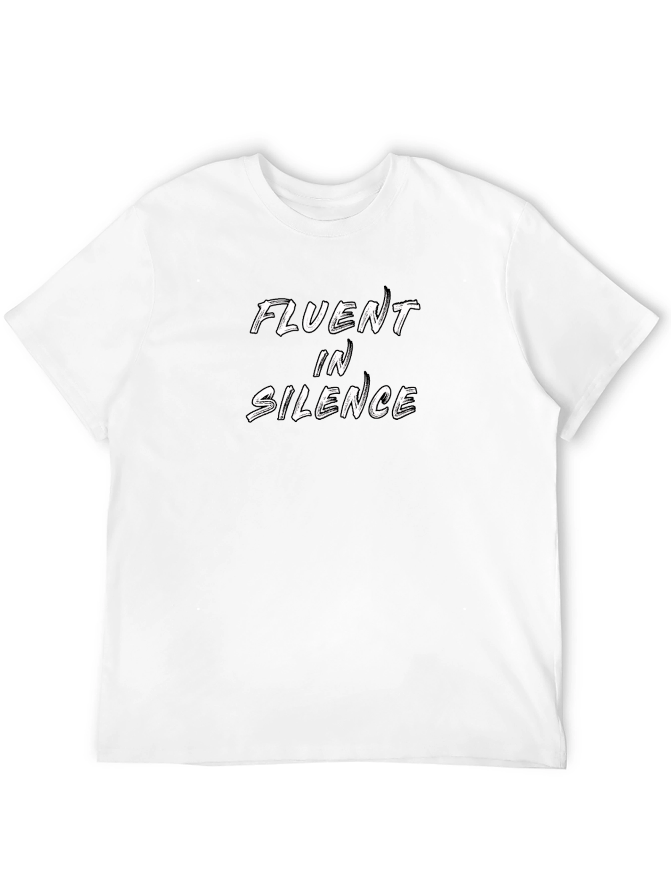 Fluent in Silence Graphic Tee - Black Cotton T-Shirt