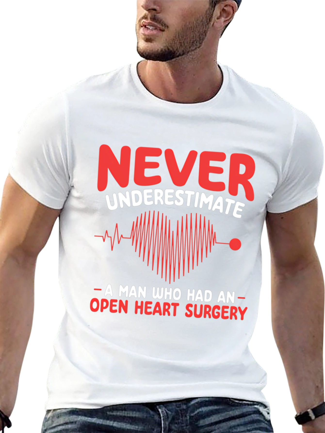 Open Heart Surgery Survivor T-Shirt - Never Underestimate
