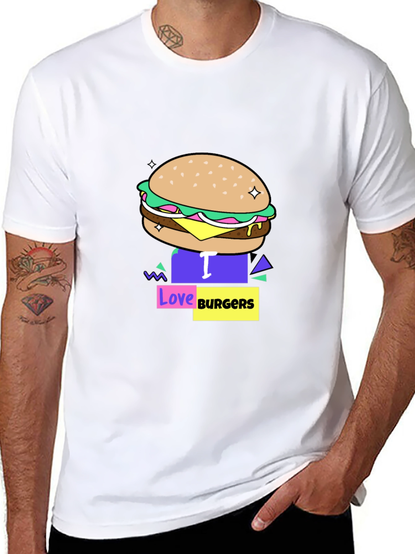 I Love Burgers Graphic T-Shirt - Unisex Casual Tee