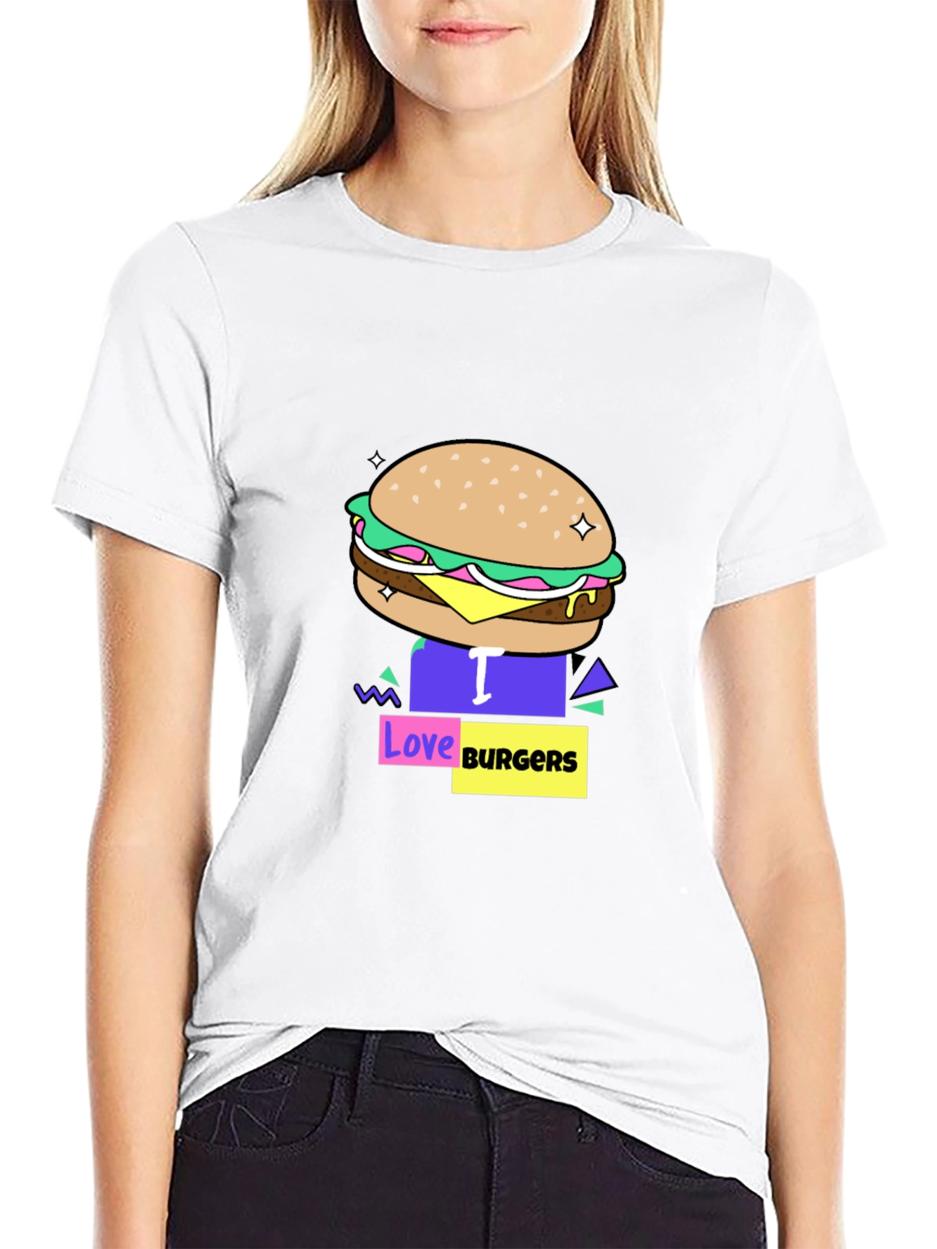 I Love Burgers Graphic T-Shirt - Unisex Casual Tee
