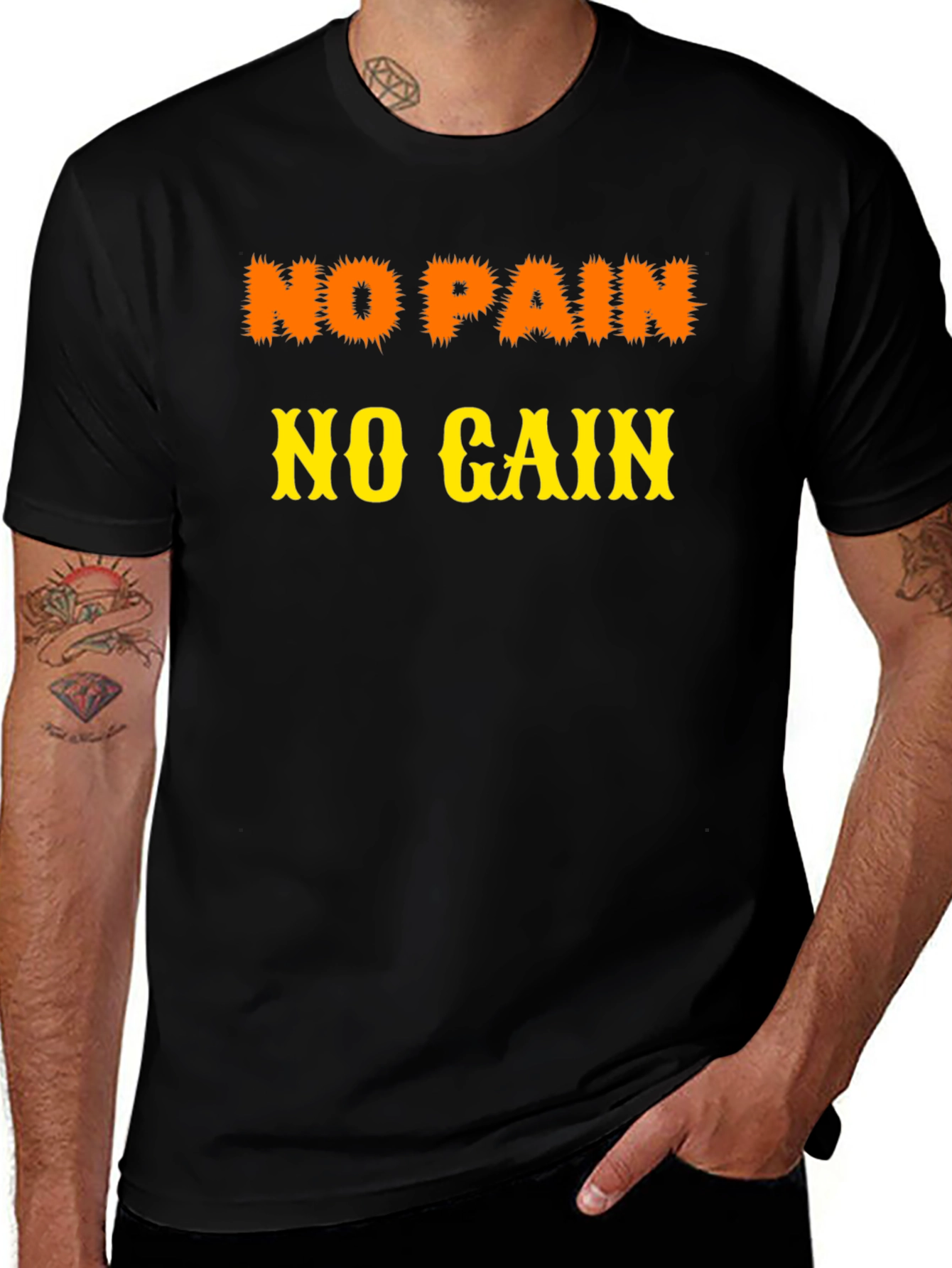 No Pain No Gain Black Graphic Tee