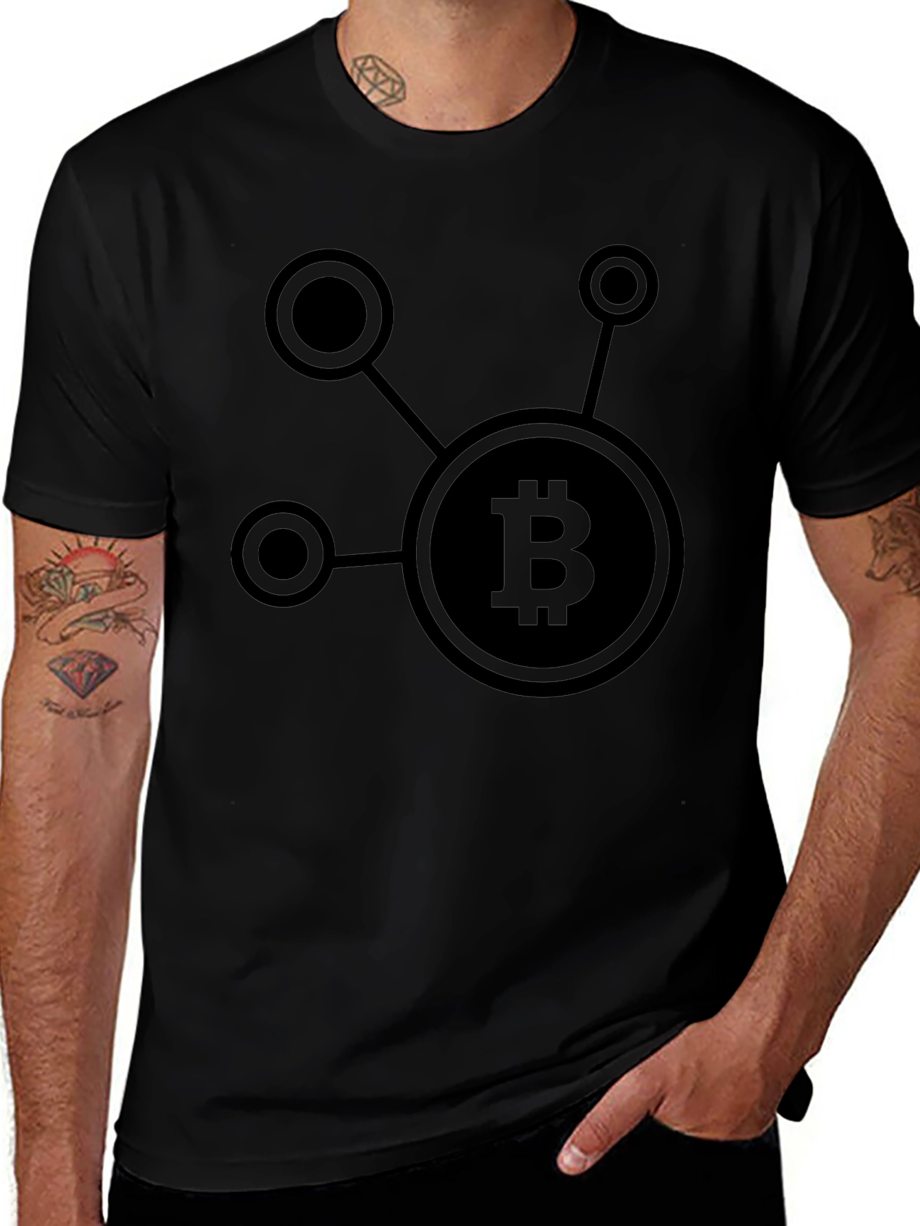 Bitcoin Network Black T-Shirt Crypto Blockchain Tee