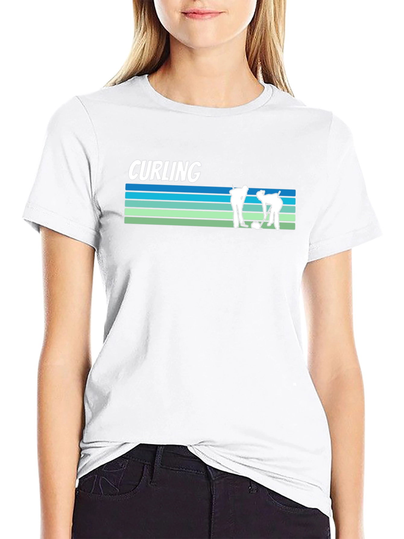 Curling Graphic T-Shirt - Black