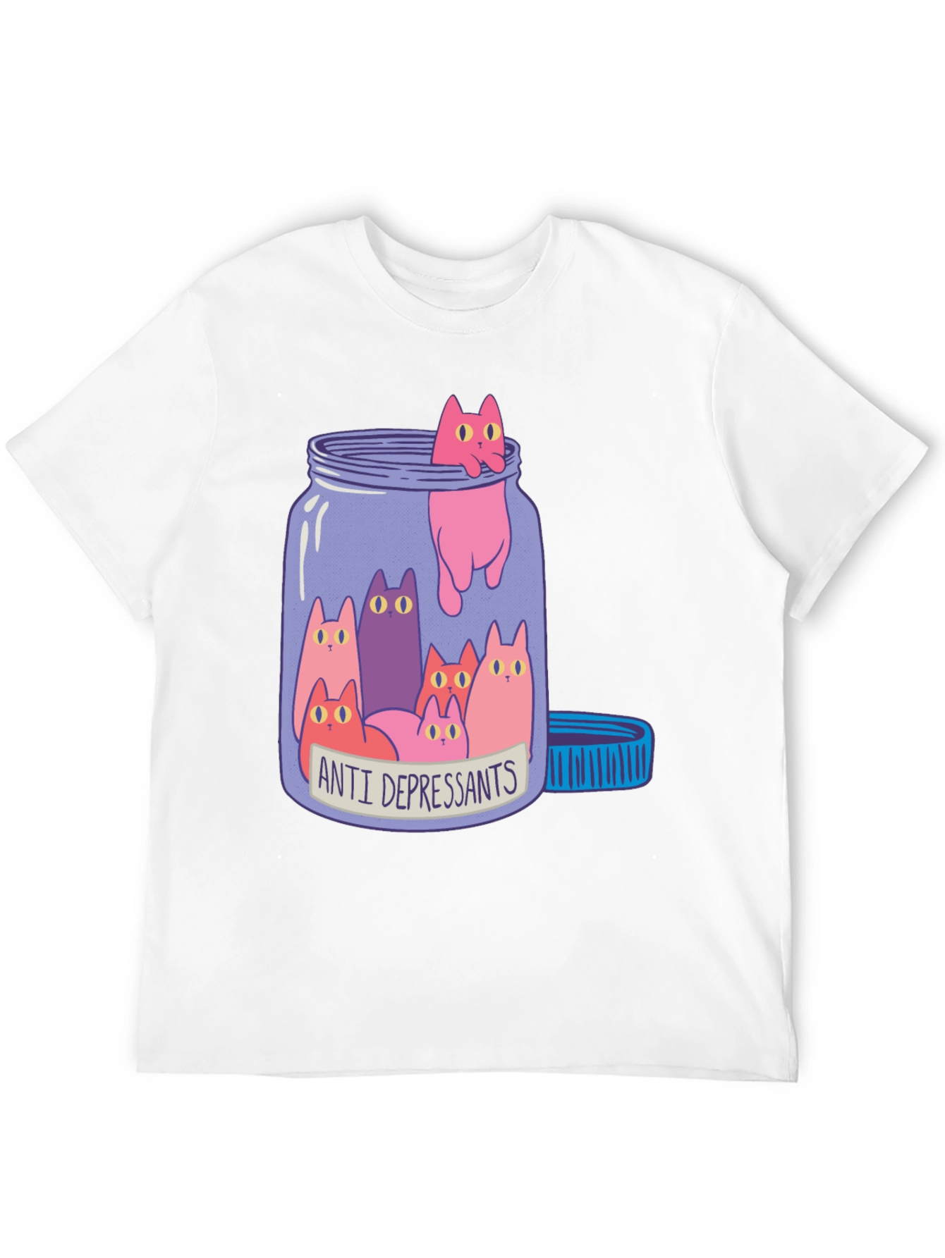 Anti Depressant Cats in a Jar Graphic Tee