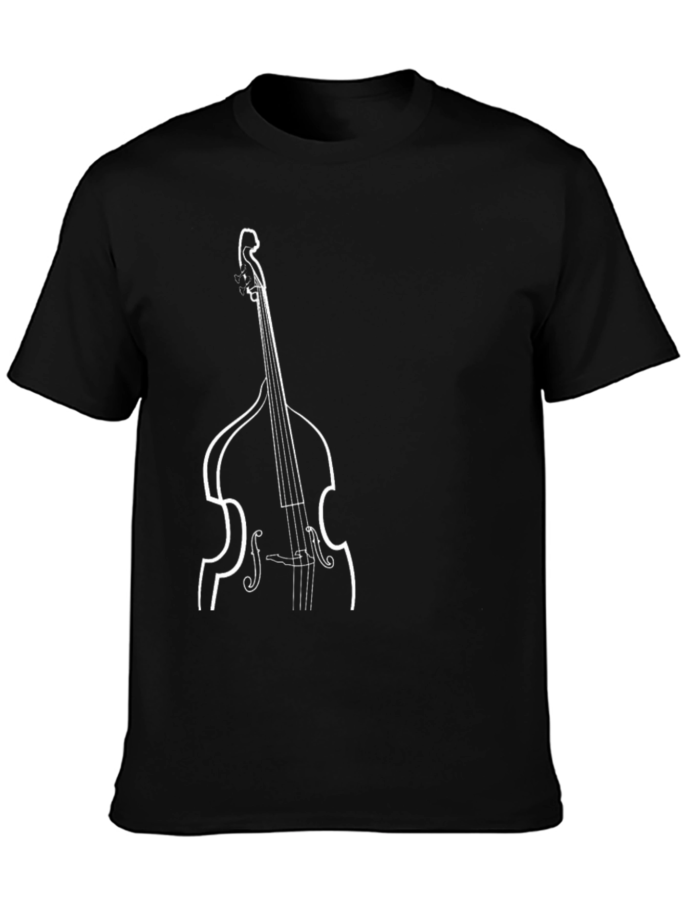 Bass Guitar Graphic Tee - Black Cotton T-Shirt