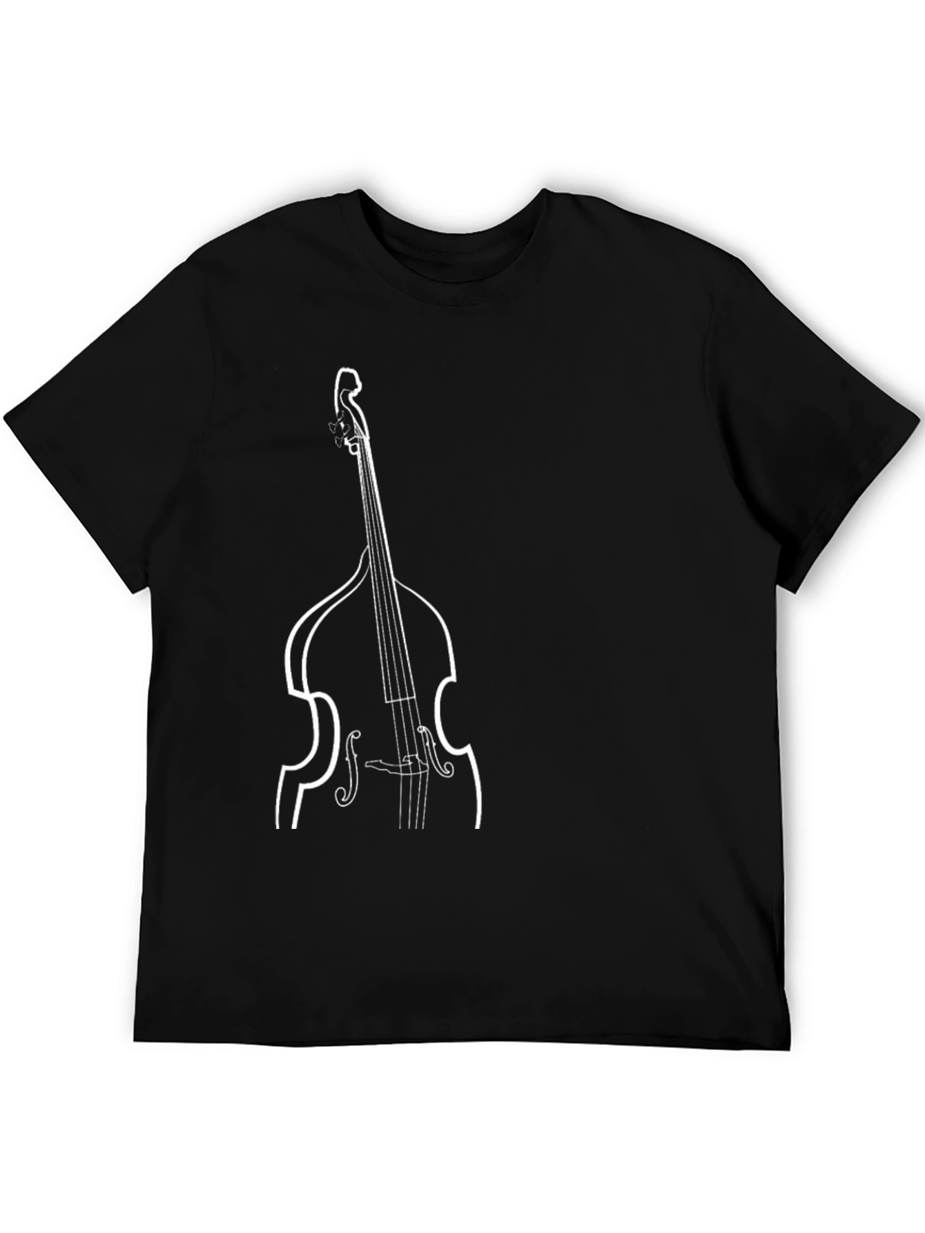 Bass Guitar Graphic Tee - Black Cotton T-Shirt