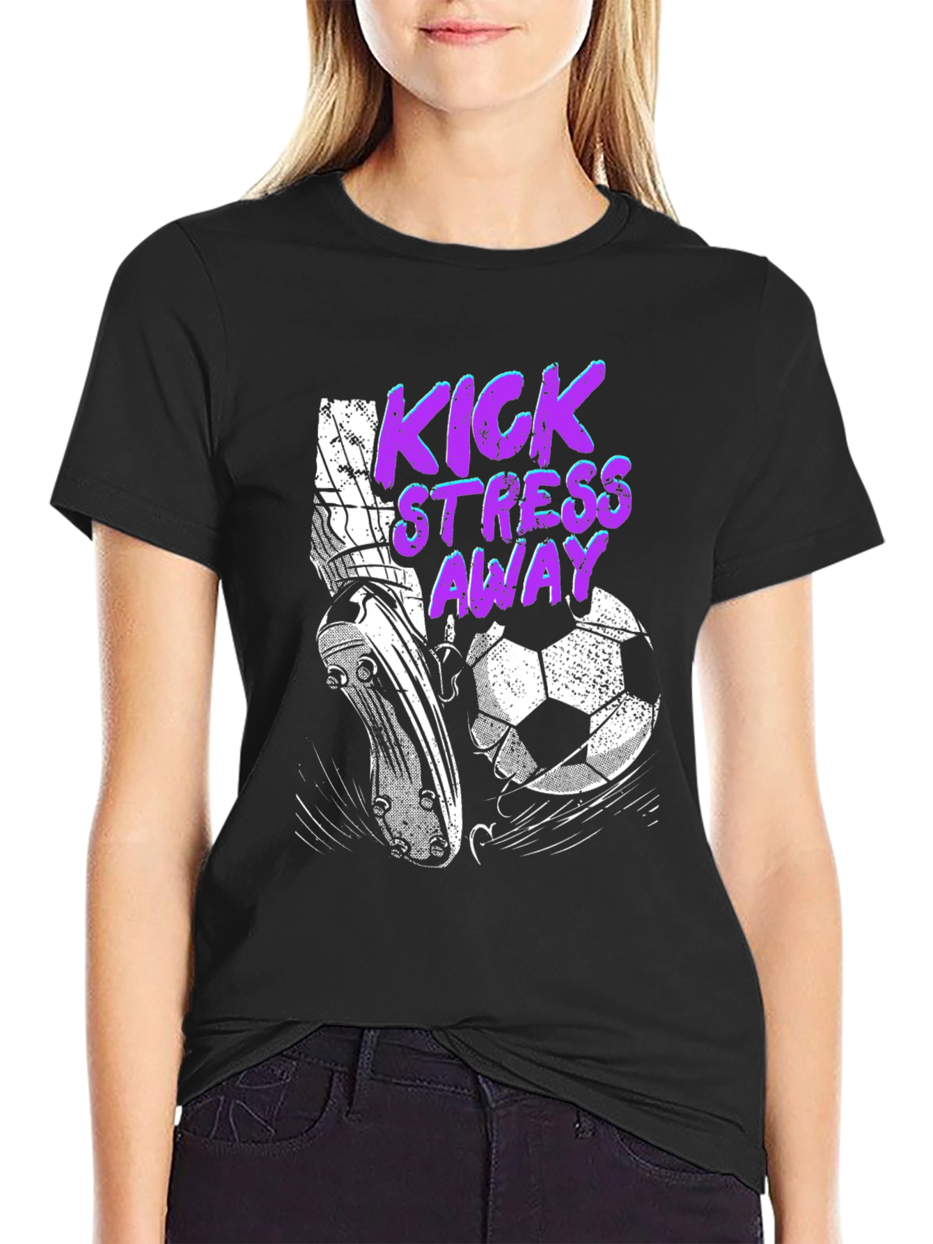 Kick Stress Away Soccer T-Shirt
