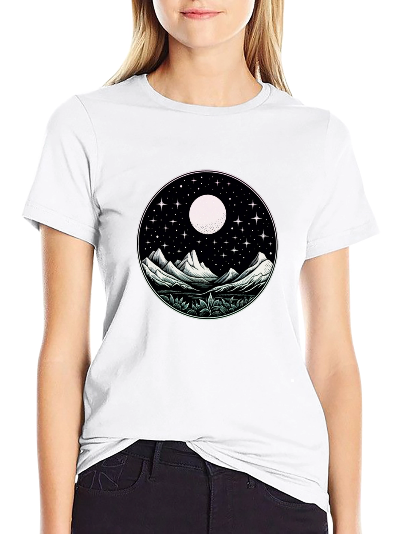 Night Sky Mountain Graphic Tee - Unisex