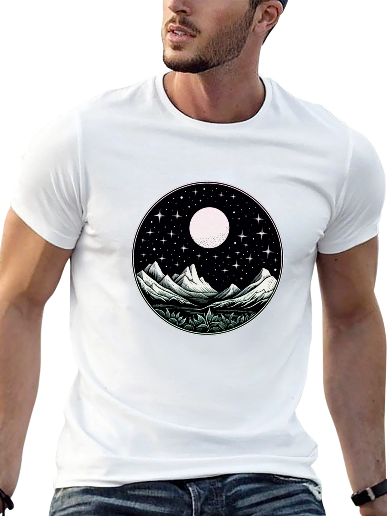 Night Sky Mountain Graphic Tee - Unisex